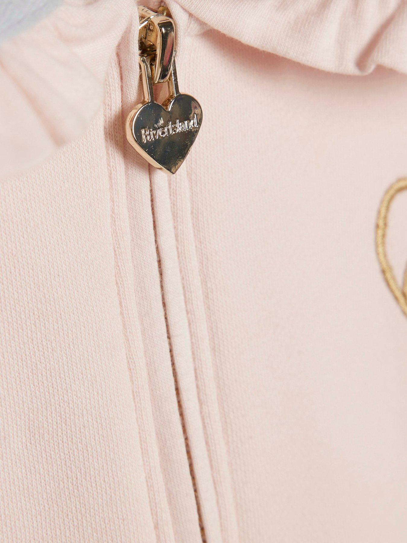 Image 4 of 5 of River Island Older Girls Collared Sweatshirt Set - Pink