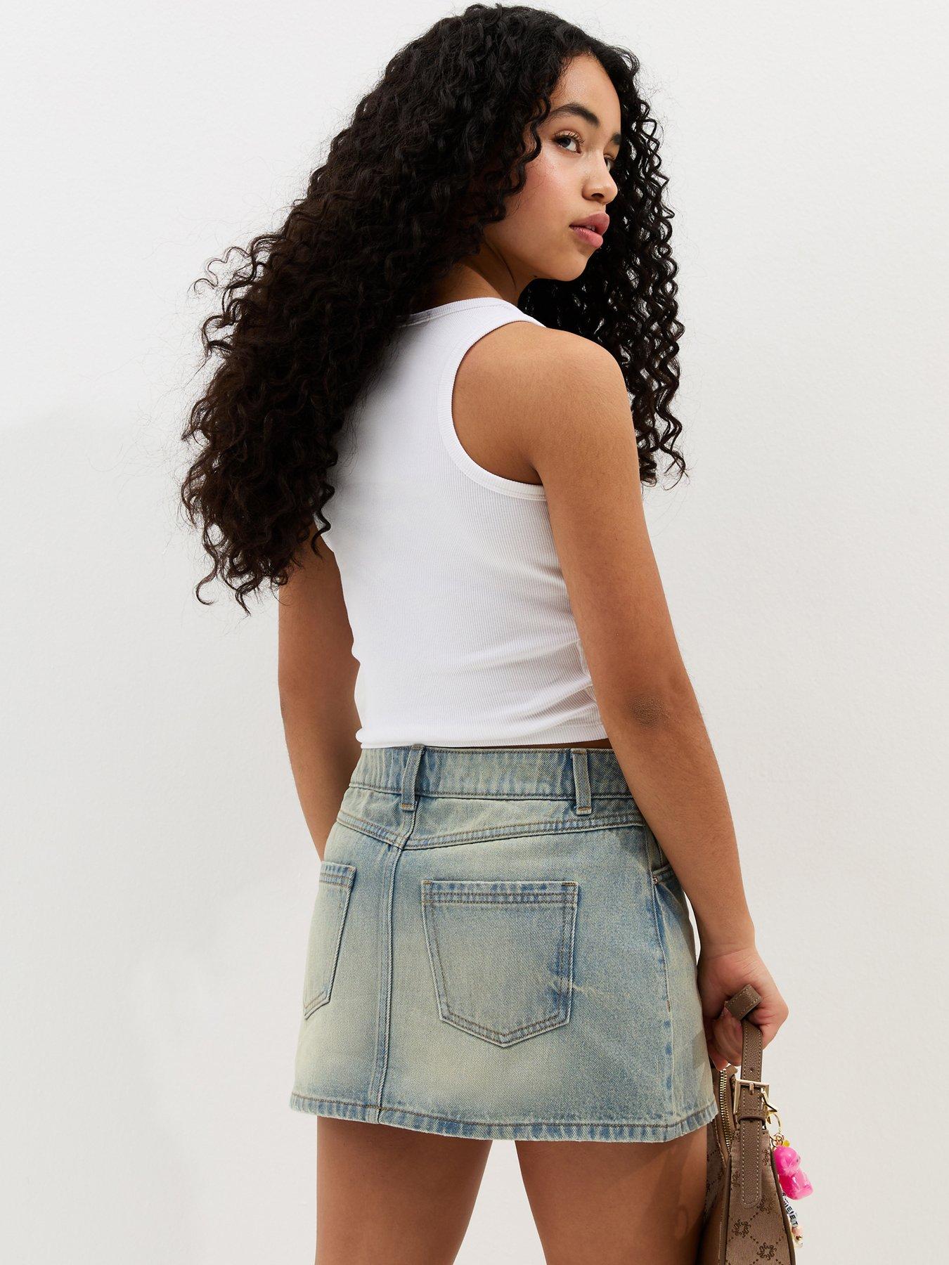 new-look-915-girls-distressed-denim-mini-skort-light-bluestillFront