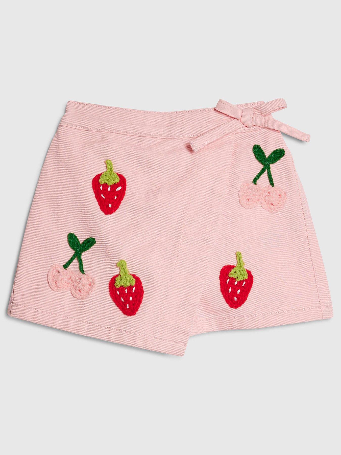 River Island Mini Girls Strawberry Crochet Skort - Pink