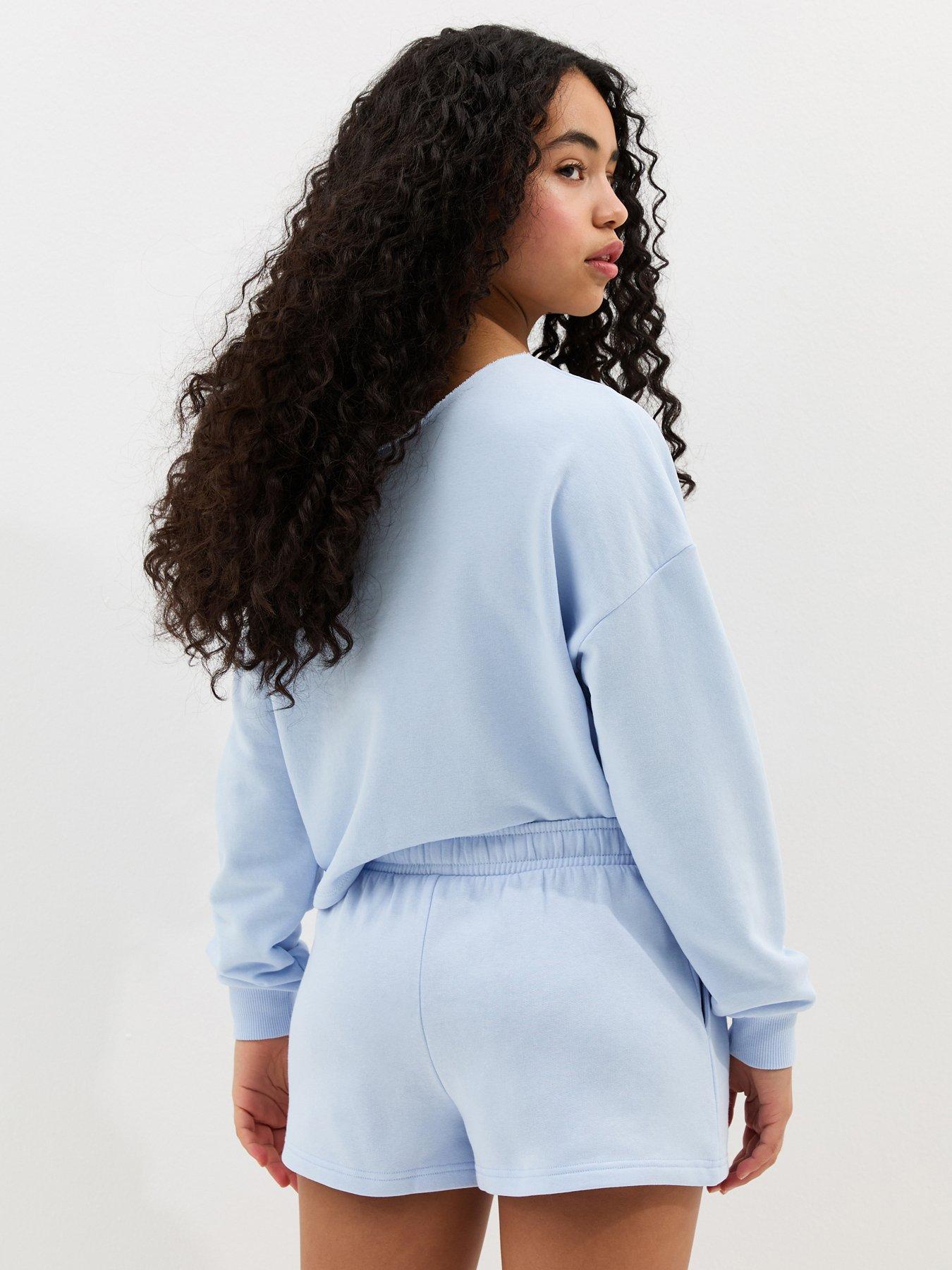 Image 2 of 5 of New Look 915 Girls Drawstring Jogger Shorts - Light Blue