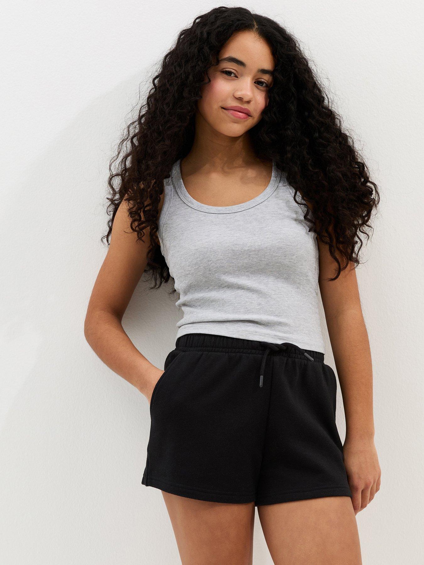 Image 1 of 5 of New Look 915 Girls Drawstring Jogger Shorts - Black
