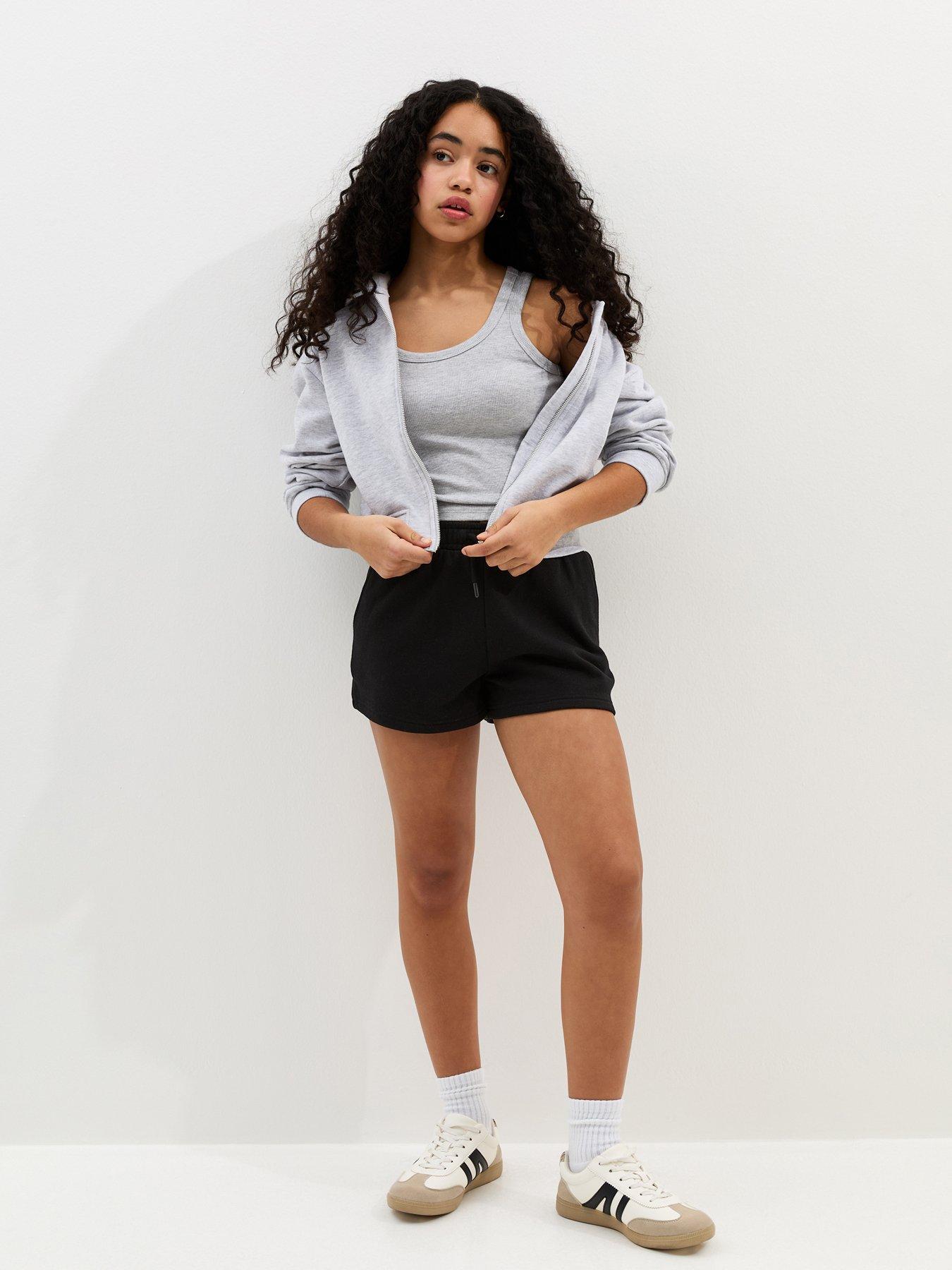 new-look-915-girls-drawstring-jogger-shorts-blackback