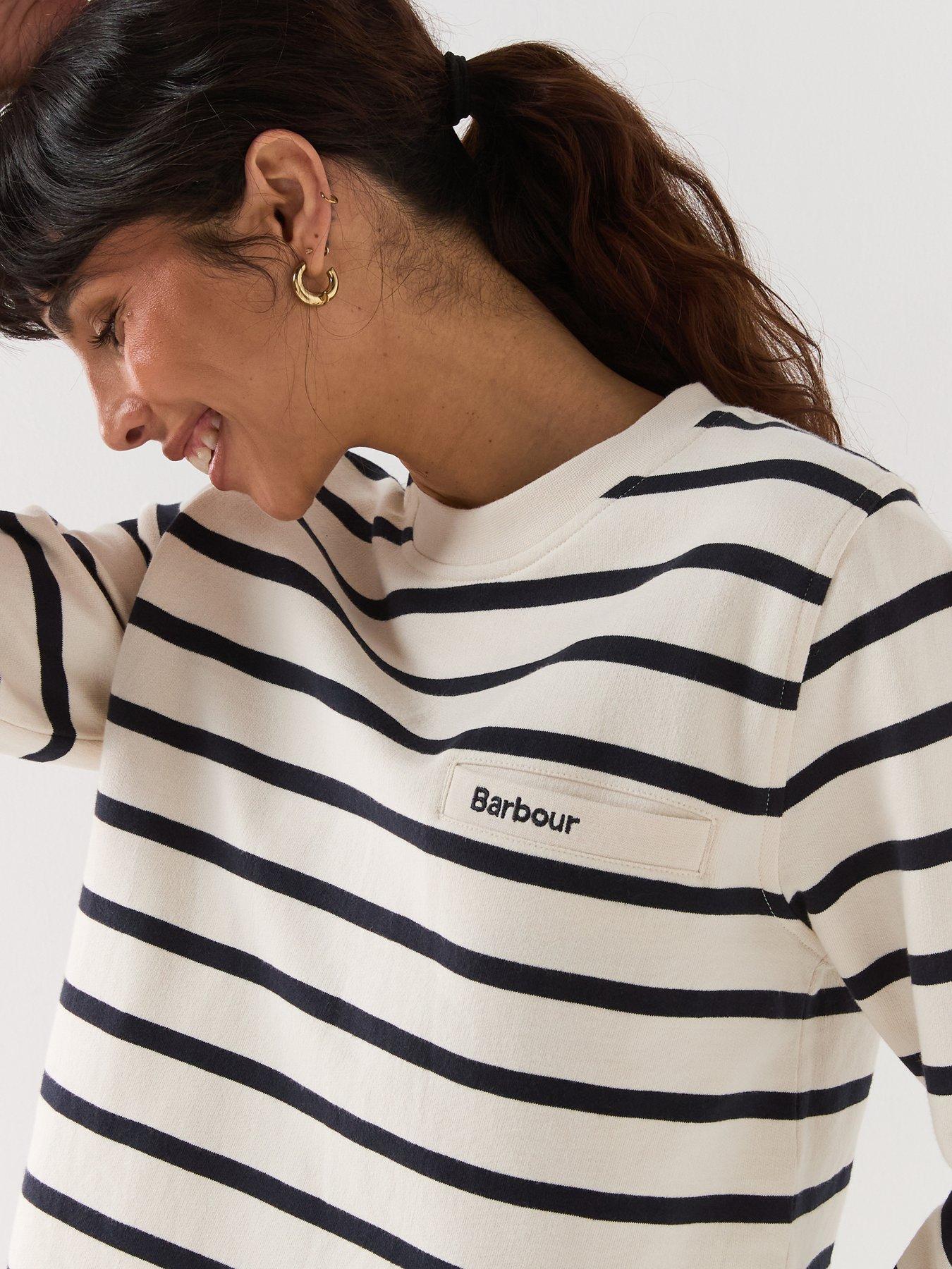Image 4 of 6 of Barbour Aylesby Striped Sweatshirt - Navy