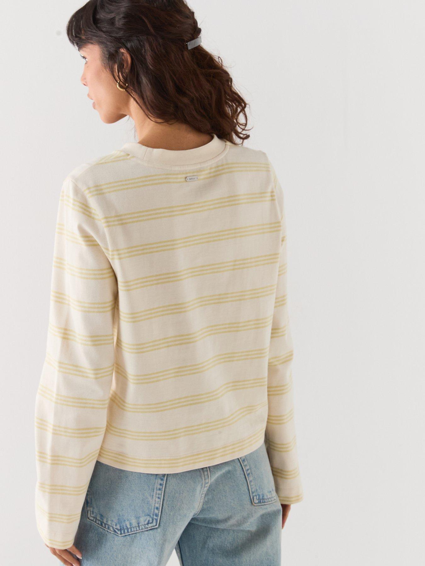 Image 2 of 6 of Barbour Dartmoor Striped Top - Ecru/Citrus