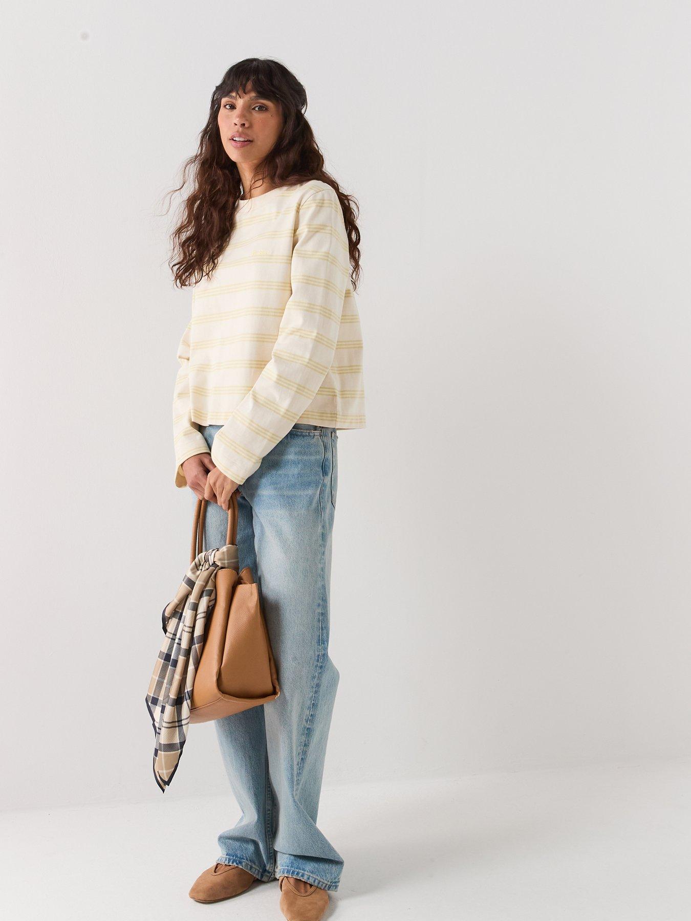 Image 3 of 6 of Barbour Dartmoor Striped Top - Ecru/Citrus