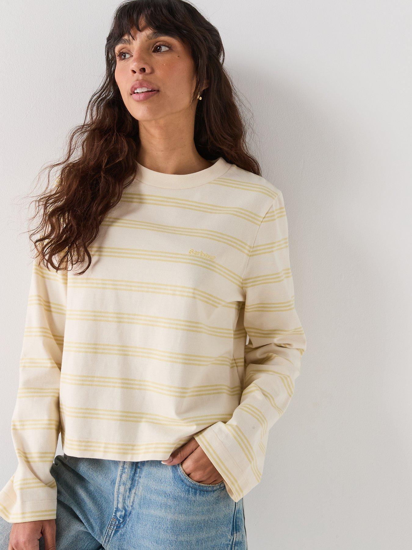 Image 4 of 6 of Barbour Dartmoor Striped Top - Ecru/Citrus