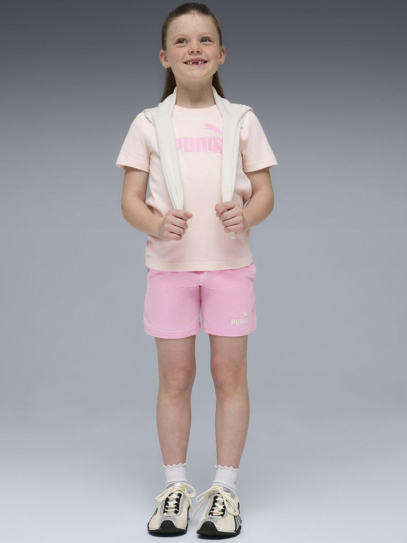 Puma Boys Logo Tee And Shorts Set -jasmine Flower