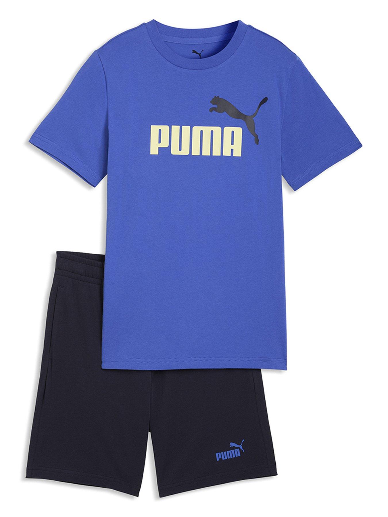Puma Boys Logo T-Shirt and Shorts Set - Royal Sapphire