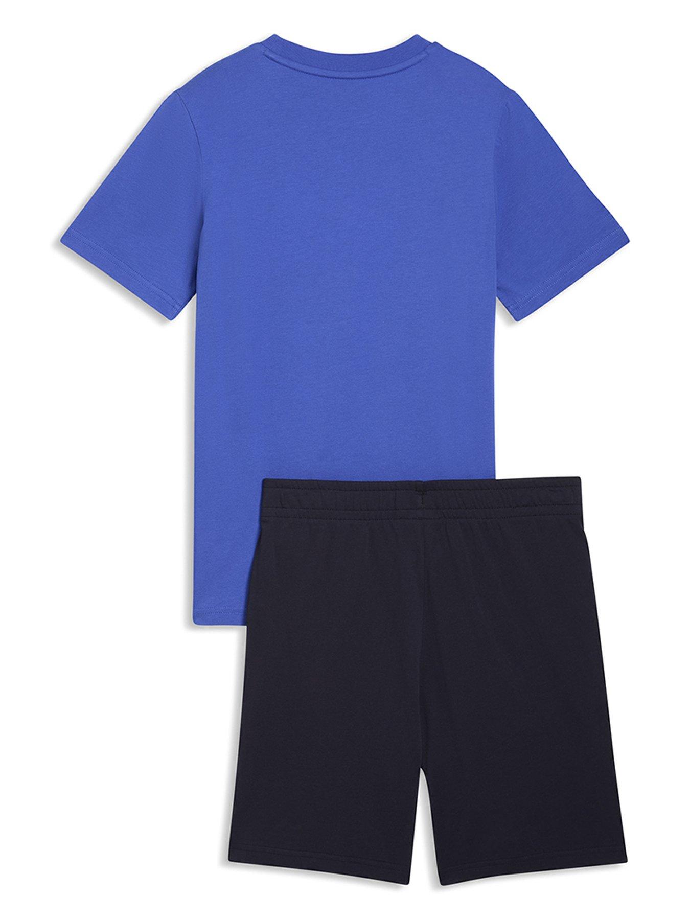 Image 2 of 2 of Puma Boys Logo T-Shirt and Shorts Set - Royal Sapphire