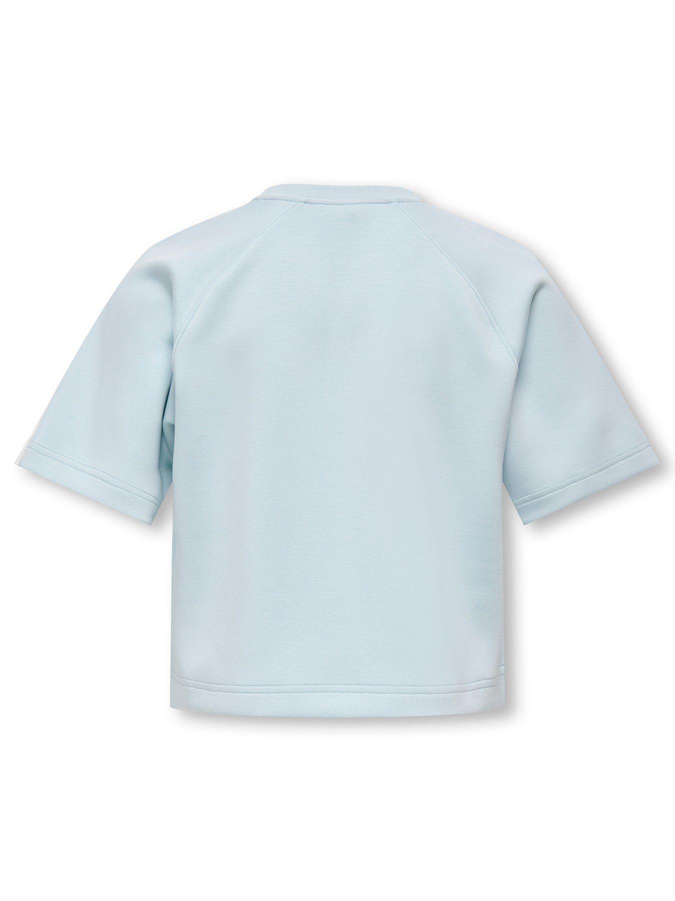 Image 3 of 4 of Only Kids Girls Short Sleeve Co-Ord Sweat T-Shirt - Light Blue