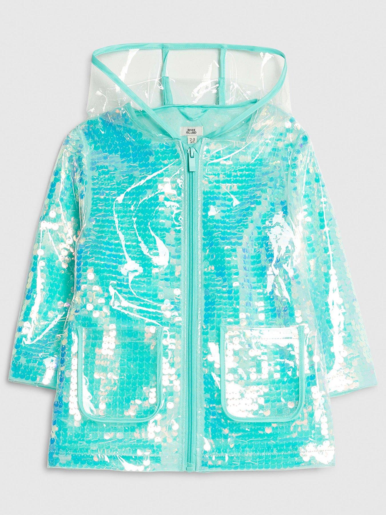 river-island-mini-girls-sequin-rain-mac-coat-bluefront