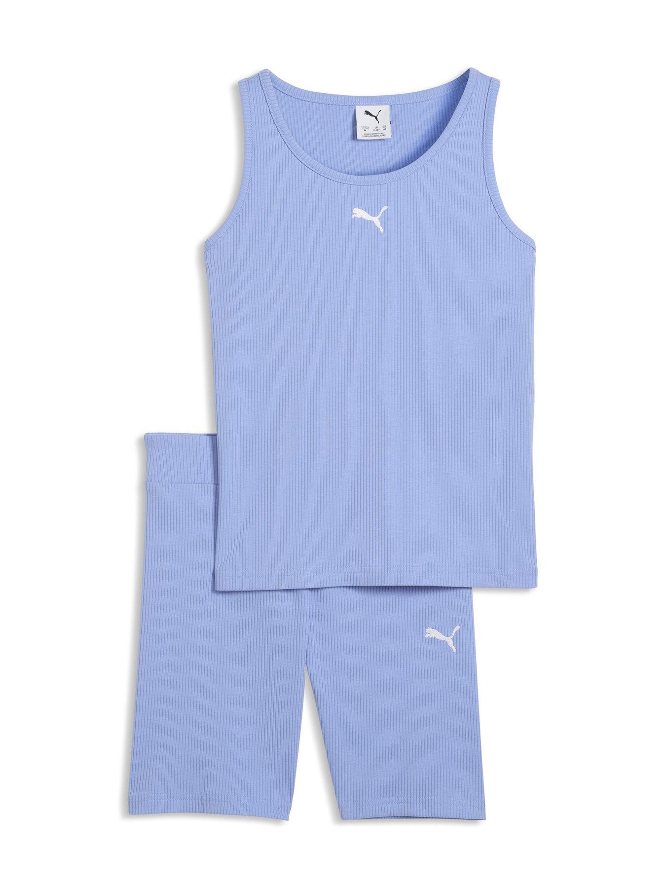 Puma Girls Rib Tank  &  Leggings Set - Intense Lavender