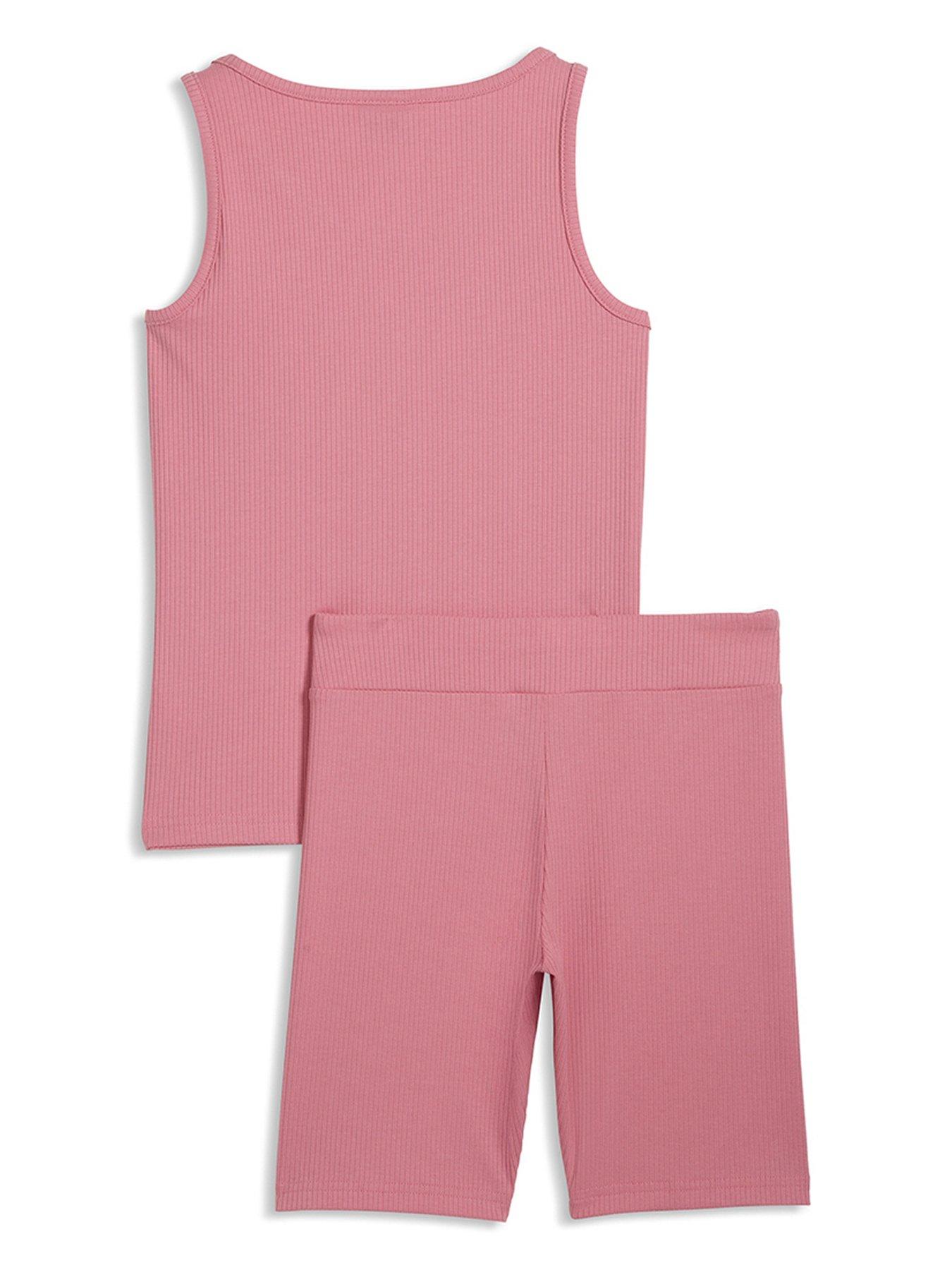 Image 2 of 2 of Puma Girls Elevated Rib Tank &amp; Leggings Set G -wild Pink