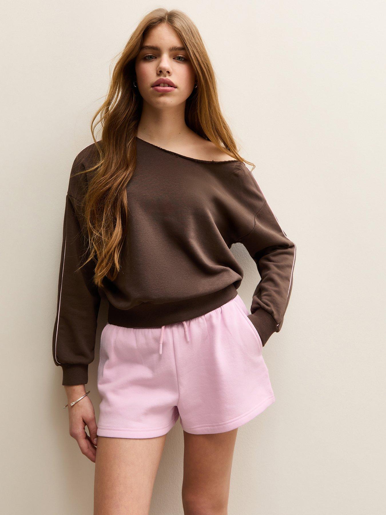 new-look-915-girls-drawstring-jogger-shorts-light-pinkfront