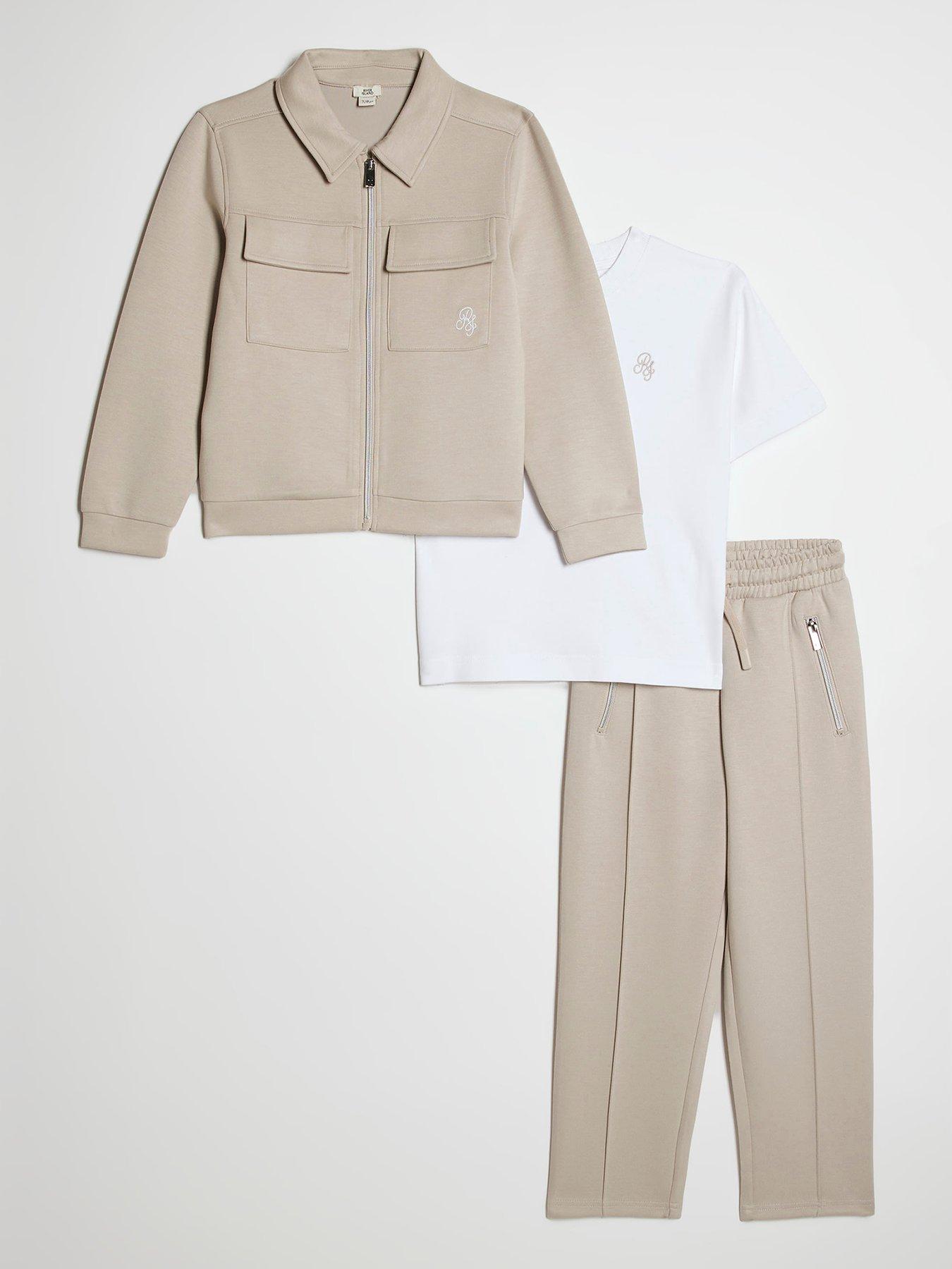 river-island-older-boys-3-piece-jacket-set-beigefront