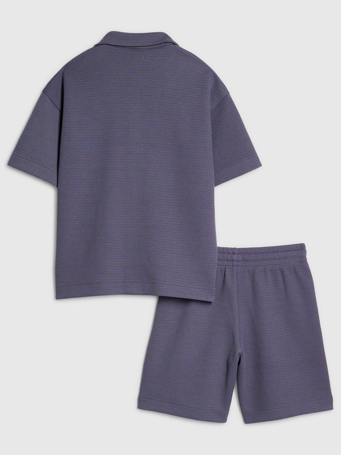river-island-older-boys-embroidered-textured-shirt-set-dark-blueback
