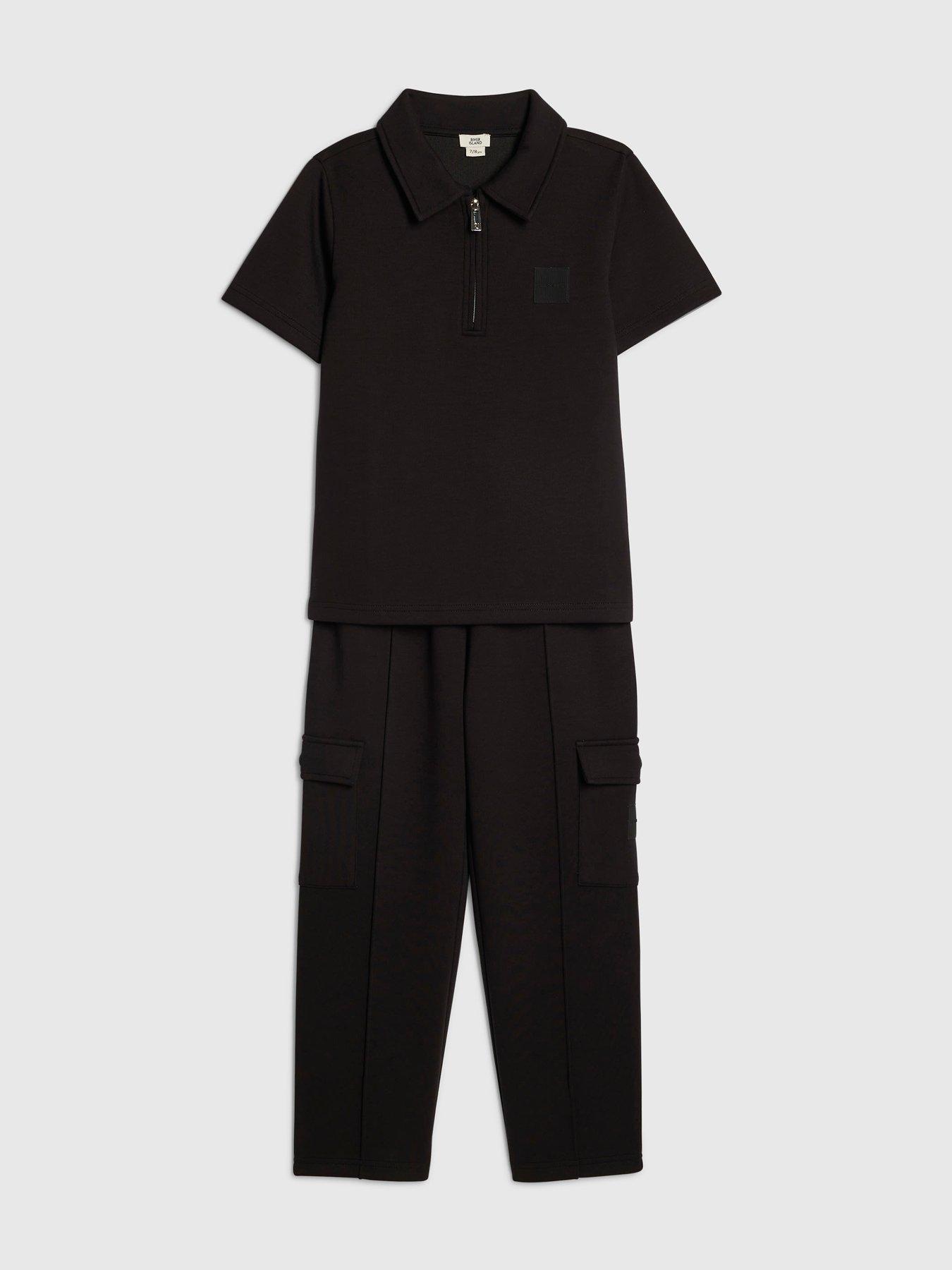 river-island-older-boys-slim-fit-polo-jogger-set-blackoutfit