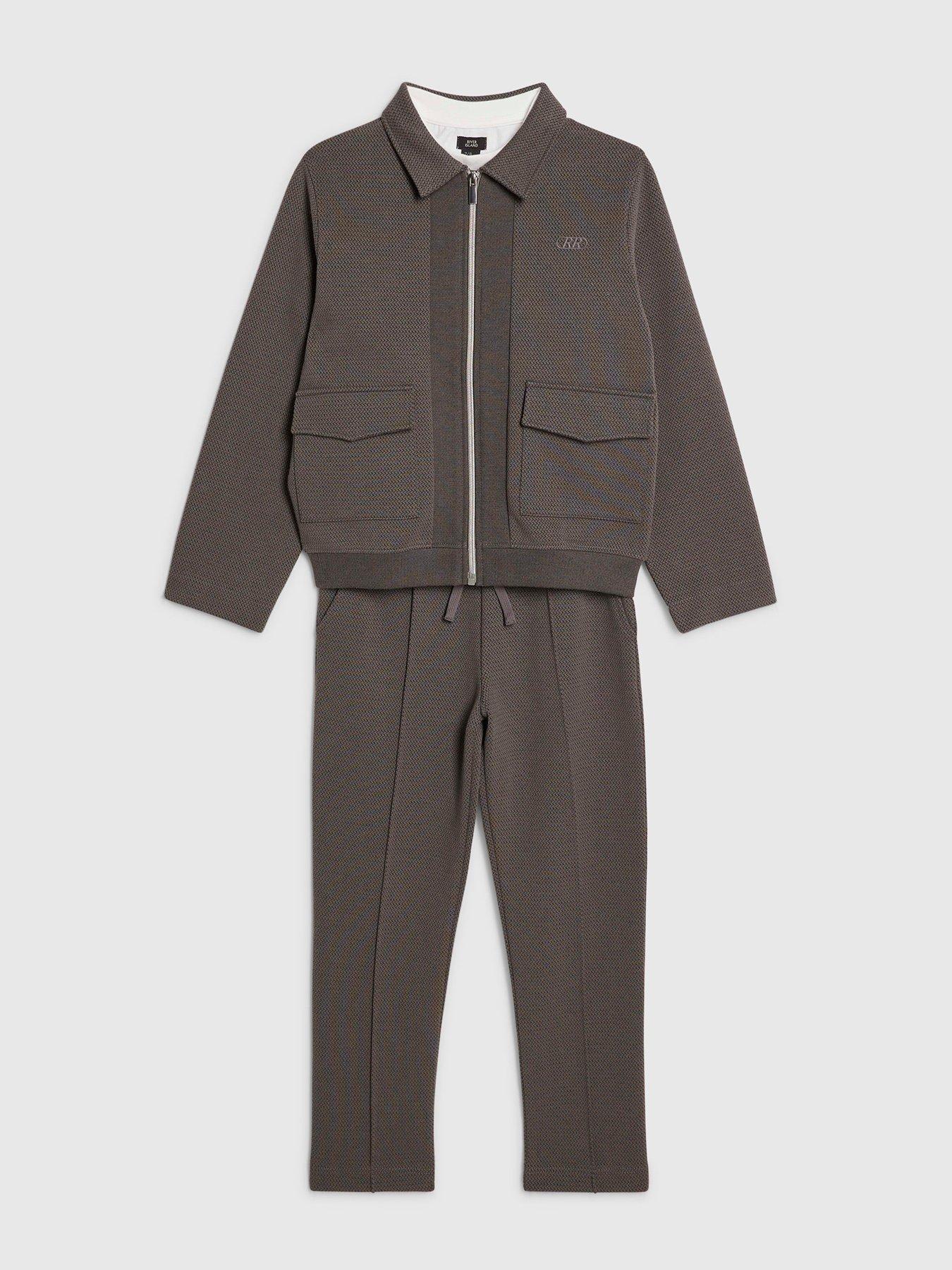 river-island-older-boys-textured-harrington-3-piece-set-greyoutfit
