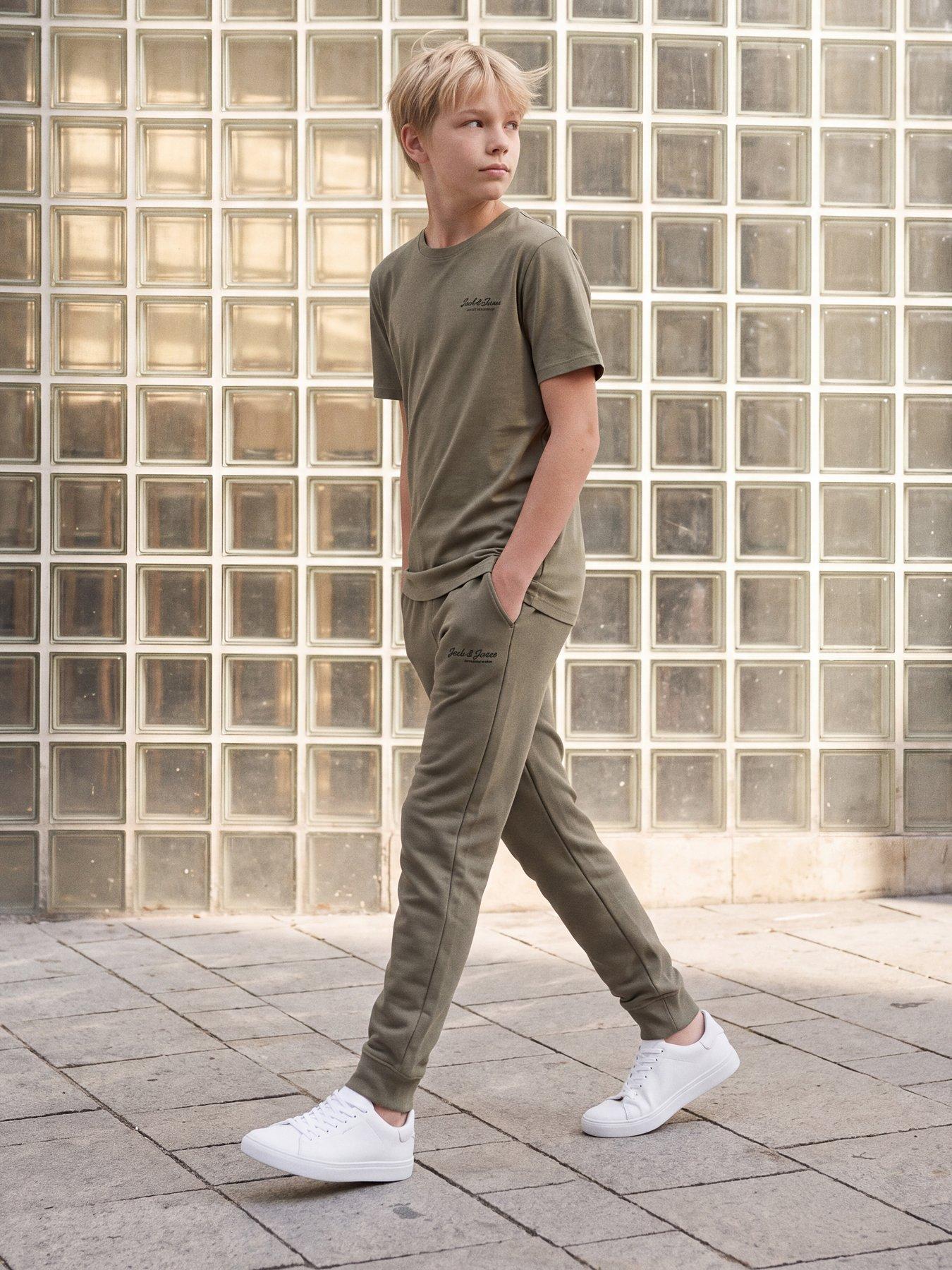 Jack & Jones Junior Boys Archive Graphic Short Sleeve Tshirt - Green in Vetiver