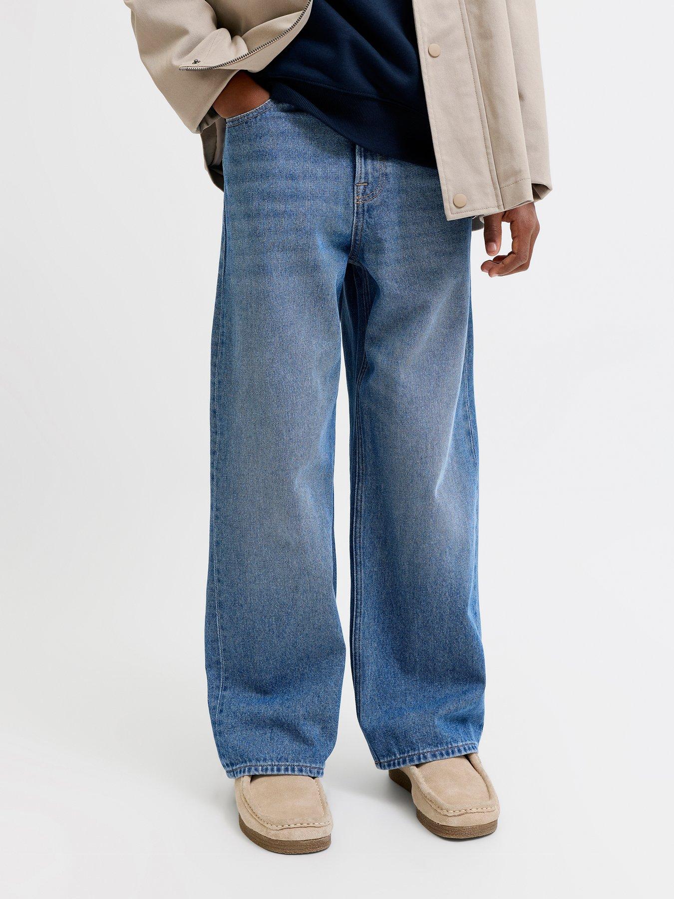 Jack & Jones Junior Boys Dave Original 200 Wide Leg Jeans - Blue Denim