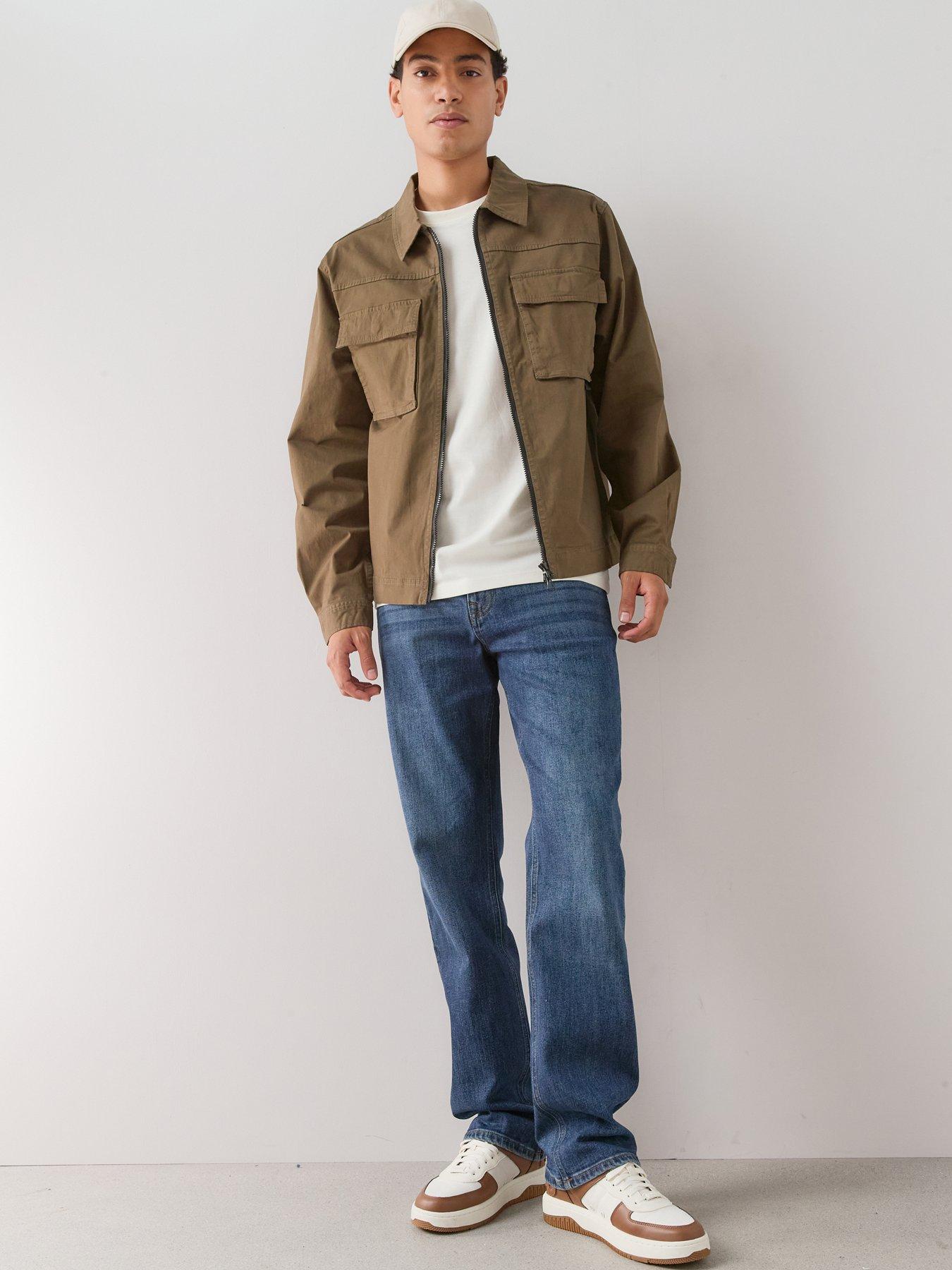 Image 3 of 6 of The Very Collection Cotton Rich Boxy Zip Through Overshirt - Khaki
