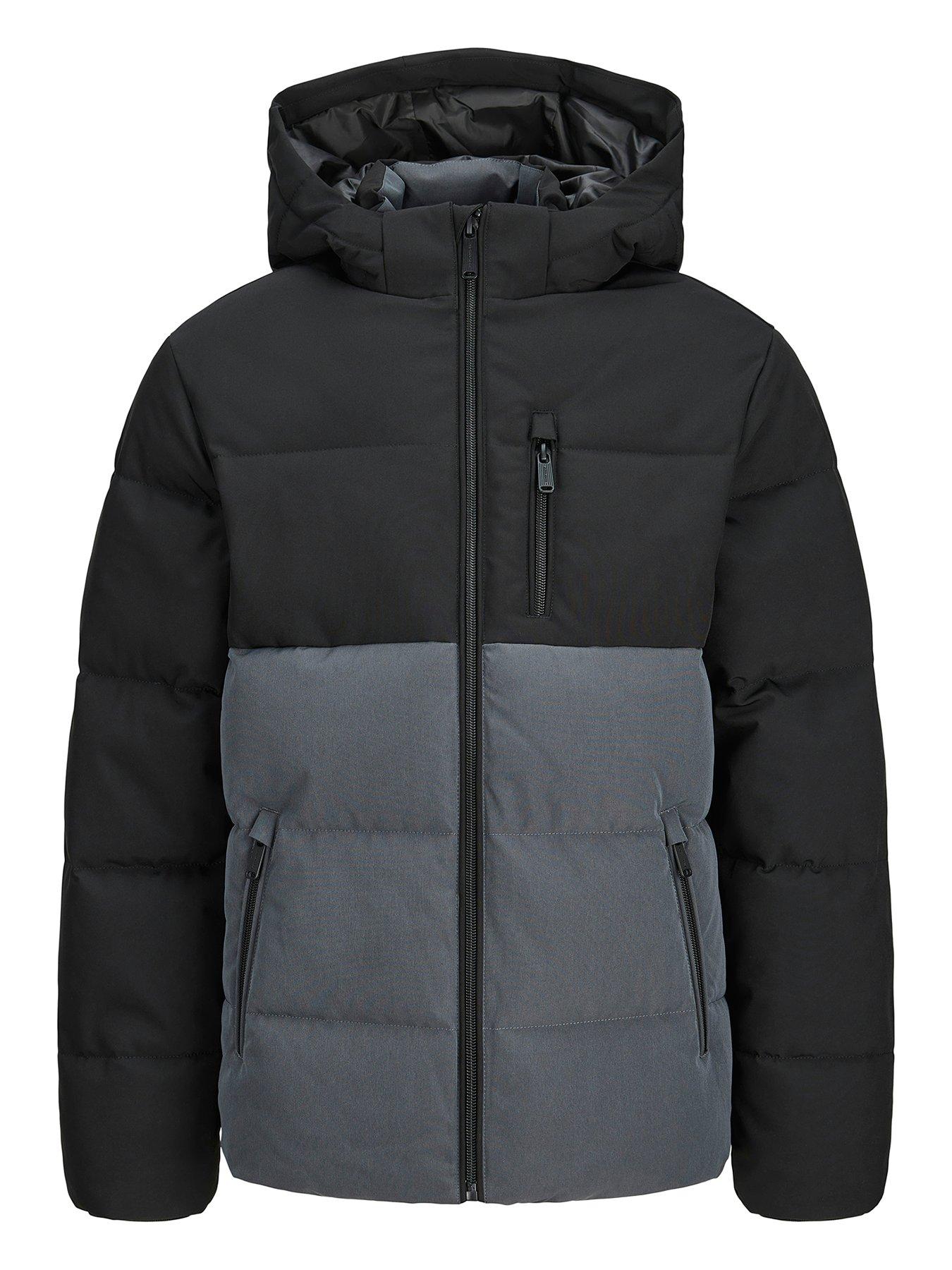 Jack & Jones Junior Boys Becks Padded Coat - Asphalt - Black