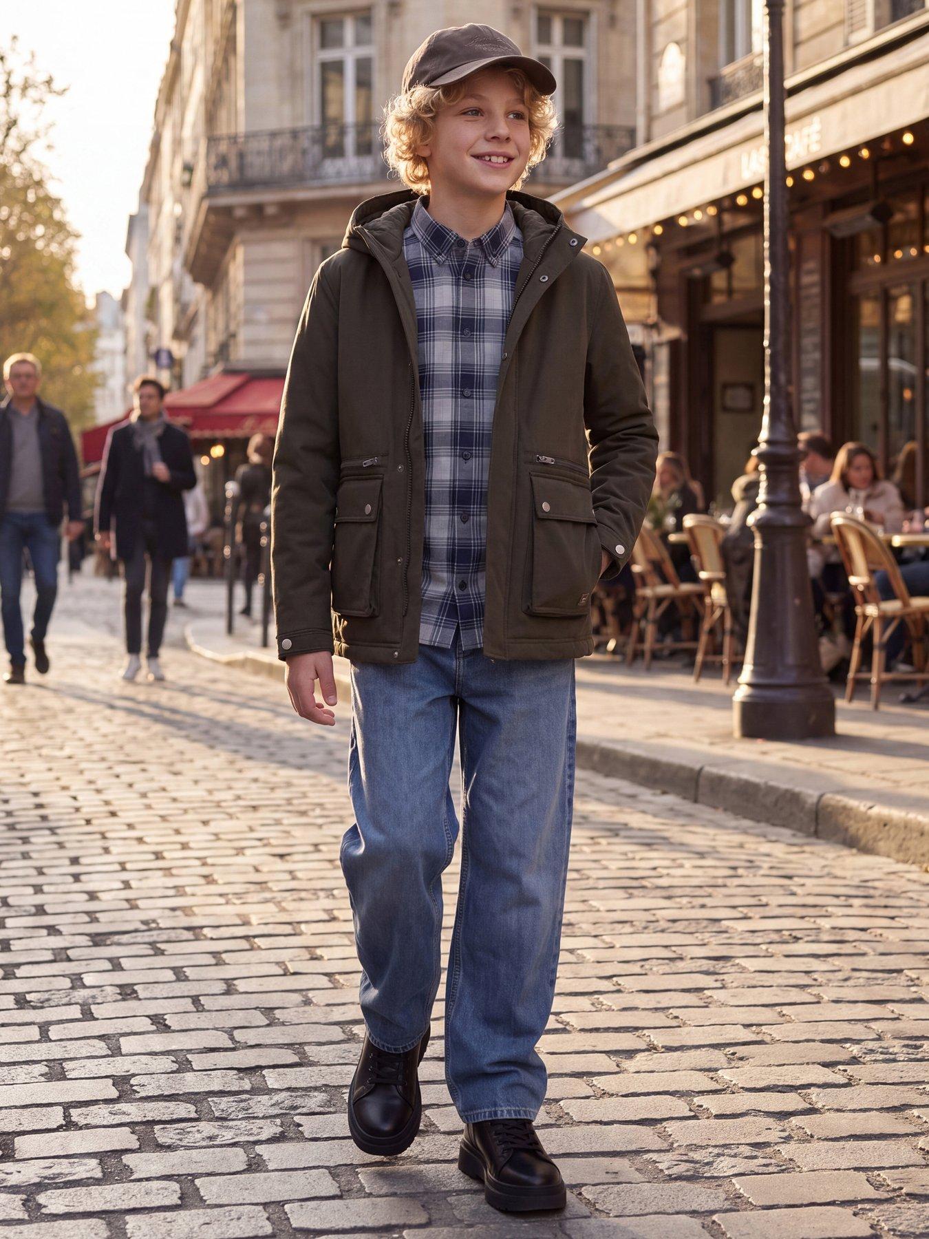 Jack & Jones Junior Boys Wolf Parka - Rosin - Khaki