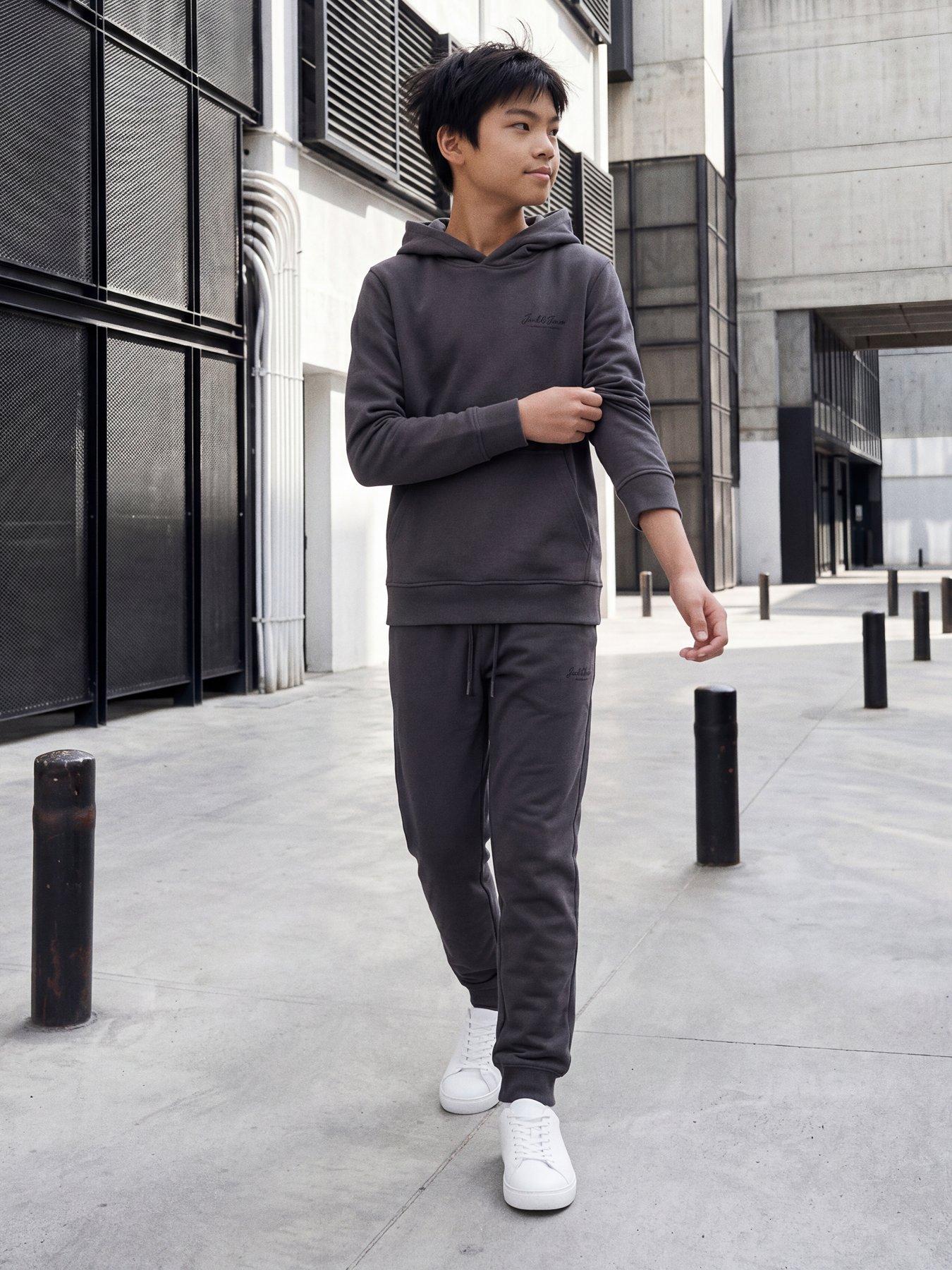 Jack & Jones Junior Boys Gordon Archive Sweat Pants - Grey