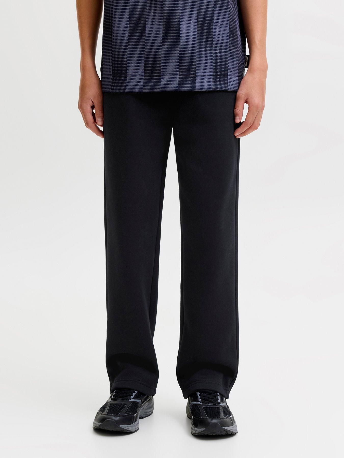 Jack & Jones Junior Boys Kane Bradley Uncuffed Sweat Pants - Black