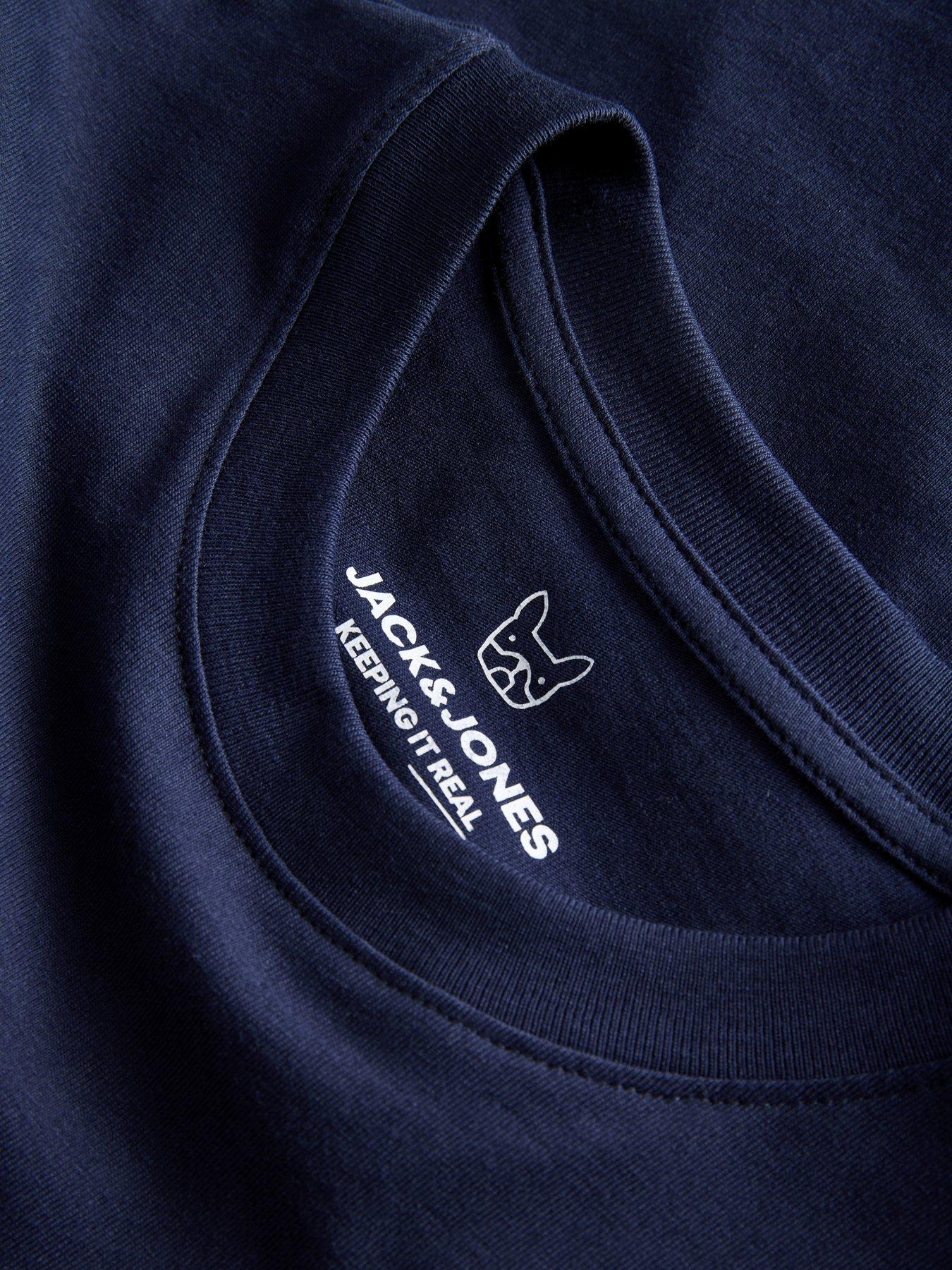 Image 5 of 5 of Jack & Jones Junior Boys Back Print Relaxed Short Sleeve Tshirt - Navy