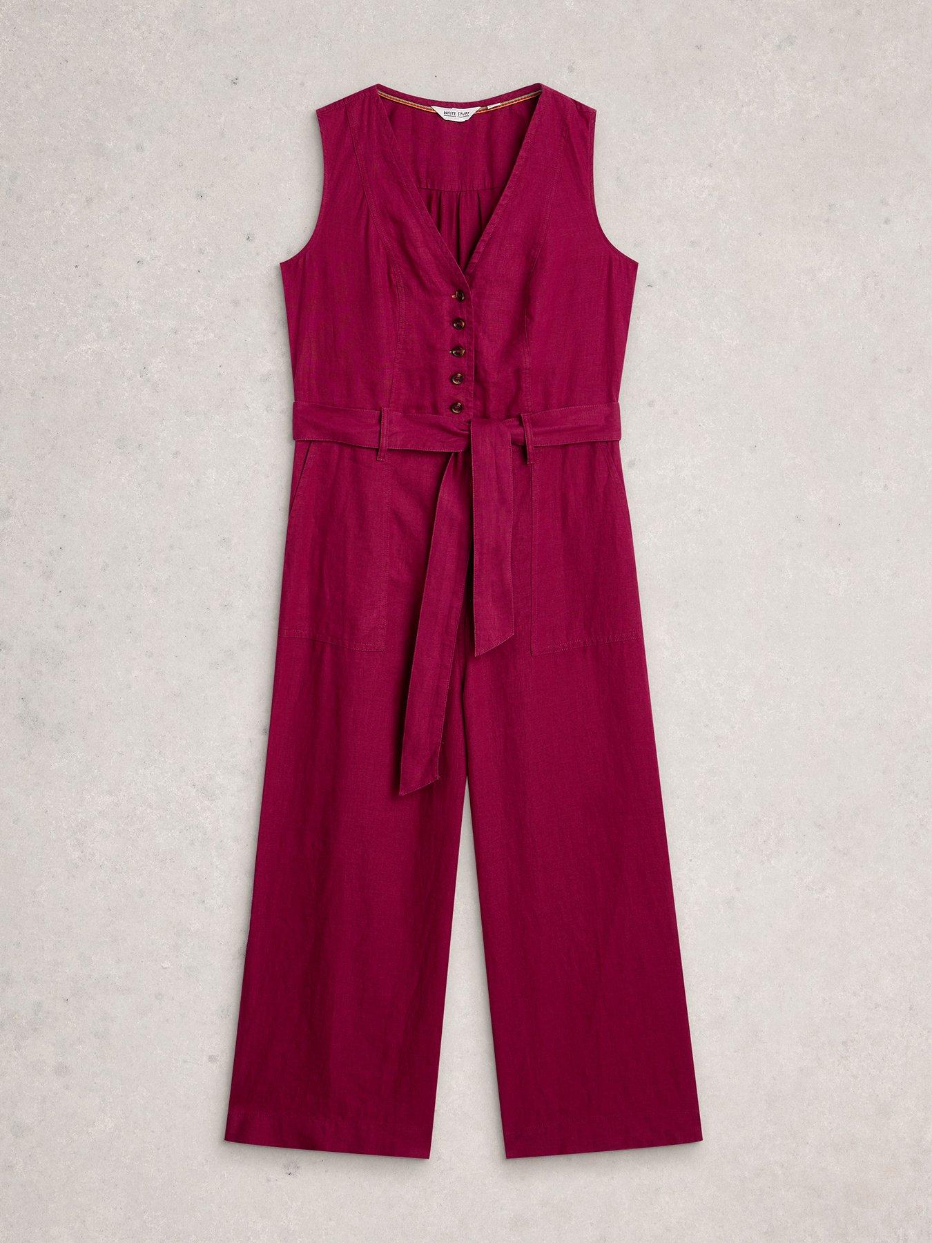 Image 5 of 6 of White Stuff Betty Linen Jumpsuit