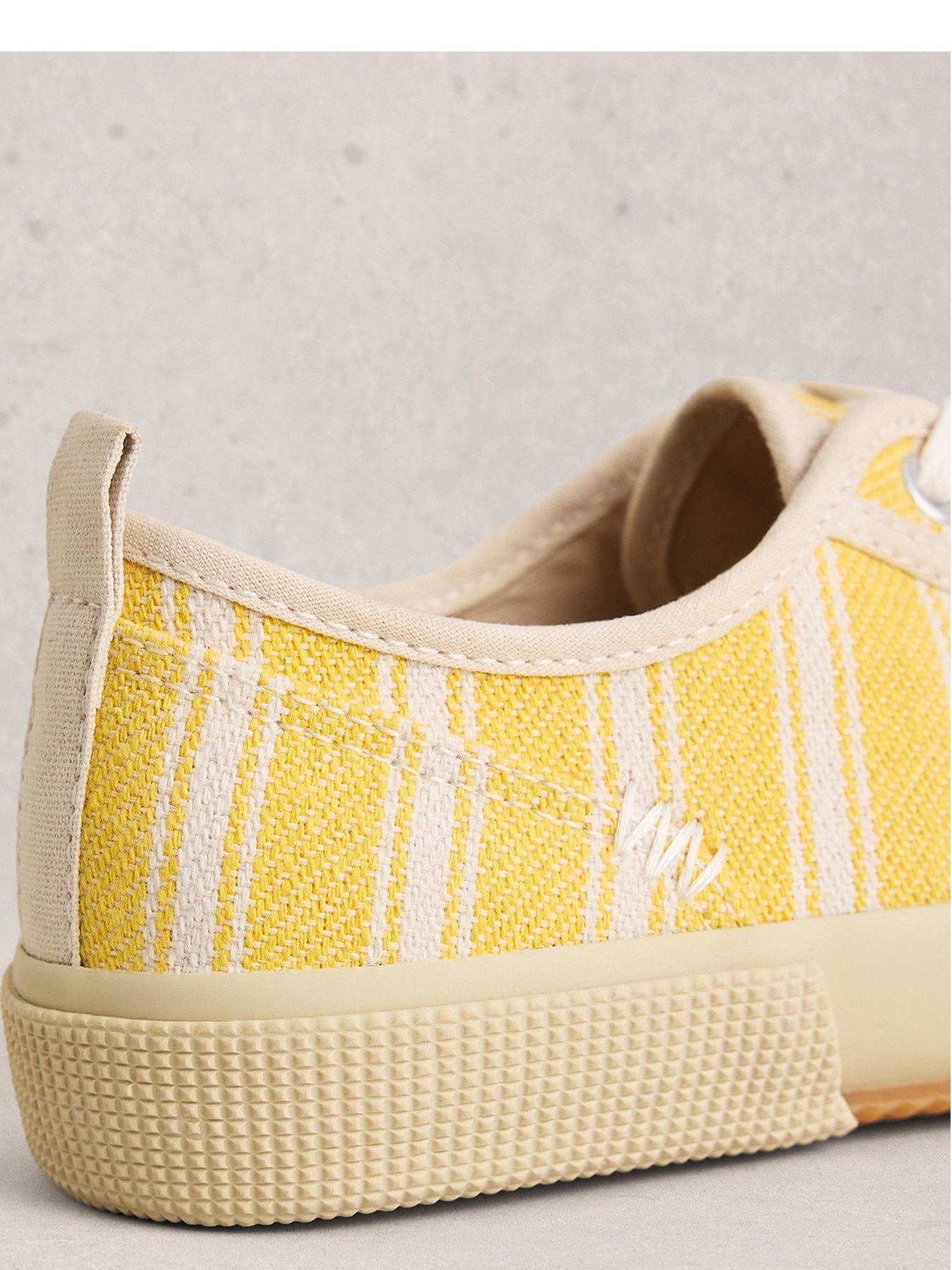 Image 4 of 4 of White Stuff Pippa Canvas Lace Up Trainer - Yellow
