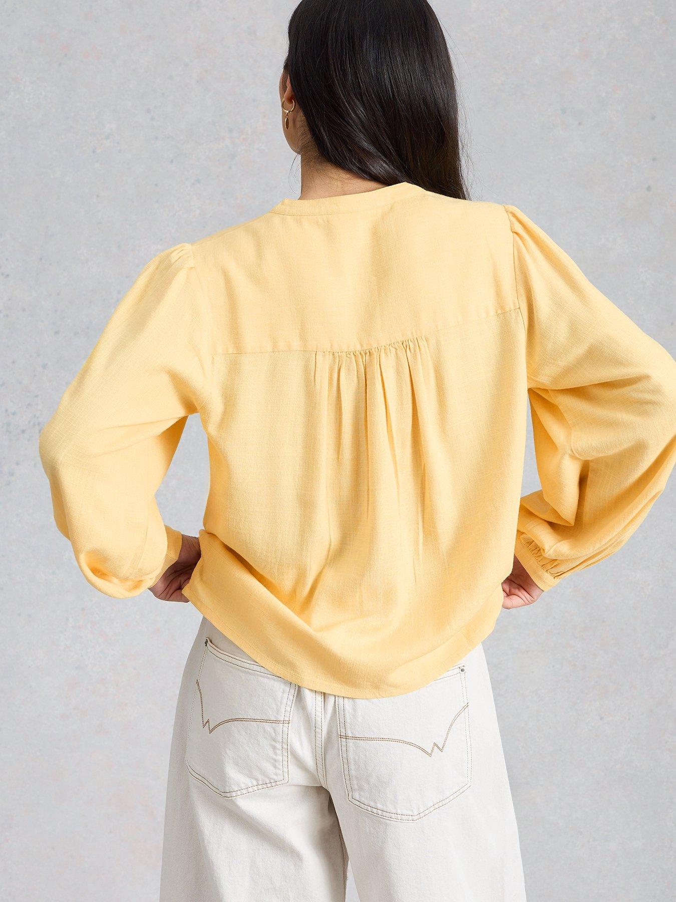 Image 2 of 6 of White Stuff Lana Linen Blend Top - Yellow