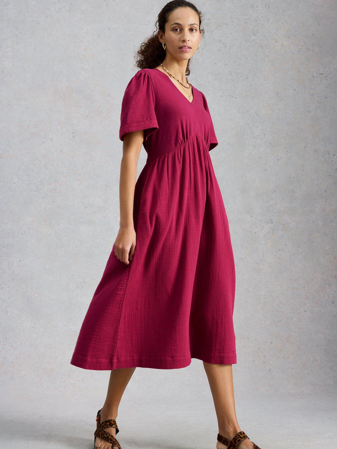 White Stuff Lucy Double Cloth Midi Dress - Pink