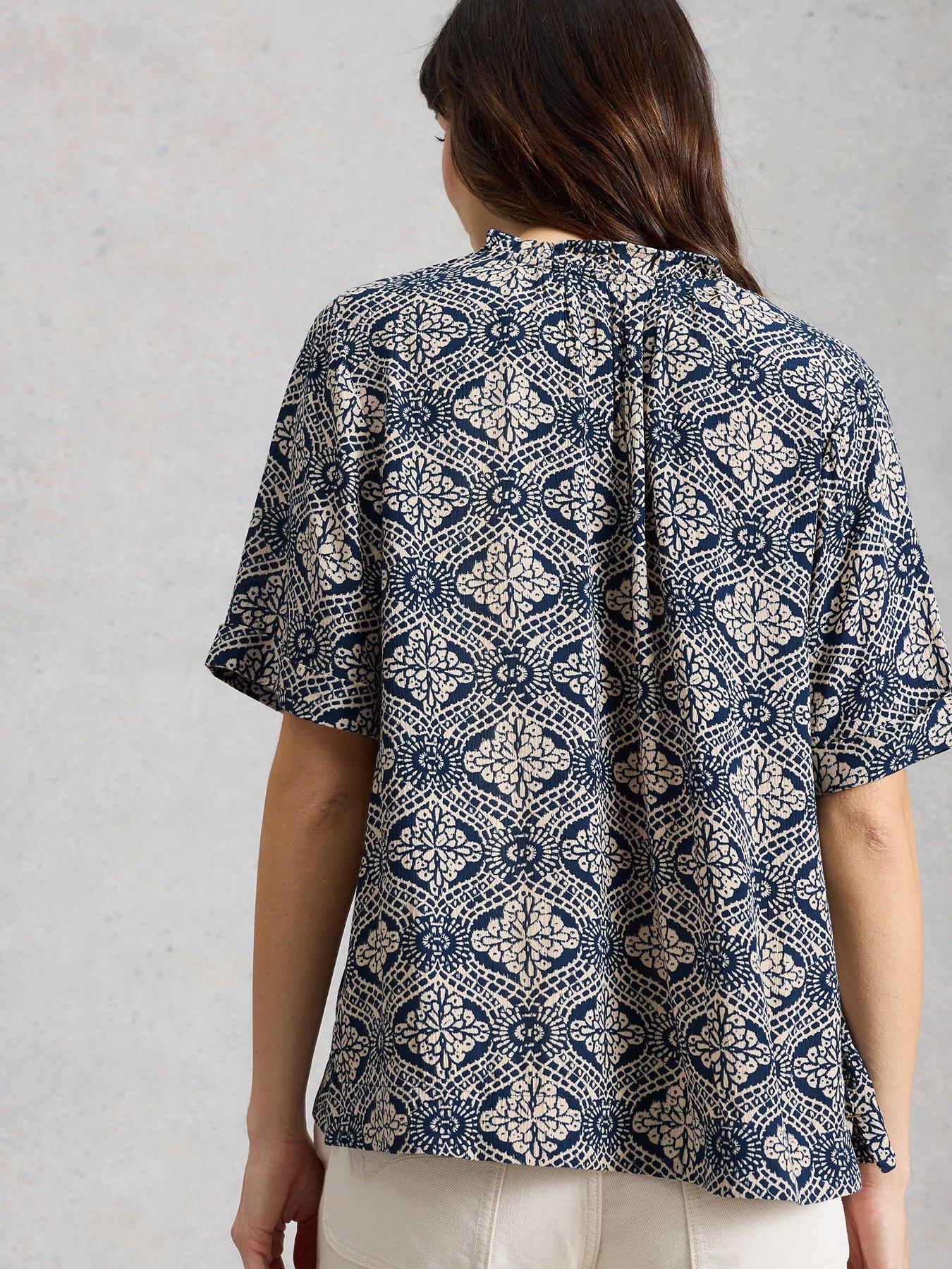 Image 2 of 6 of White Stuff Teakie Crinkle Top - Blue