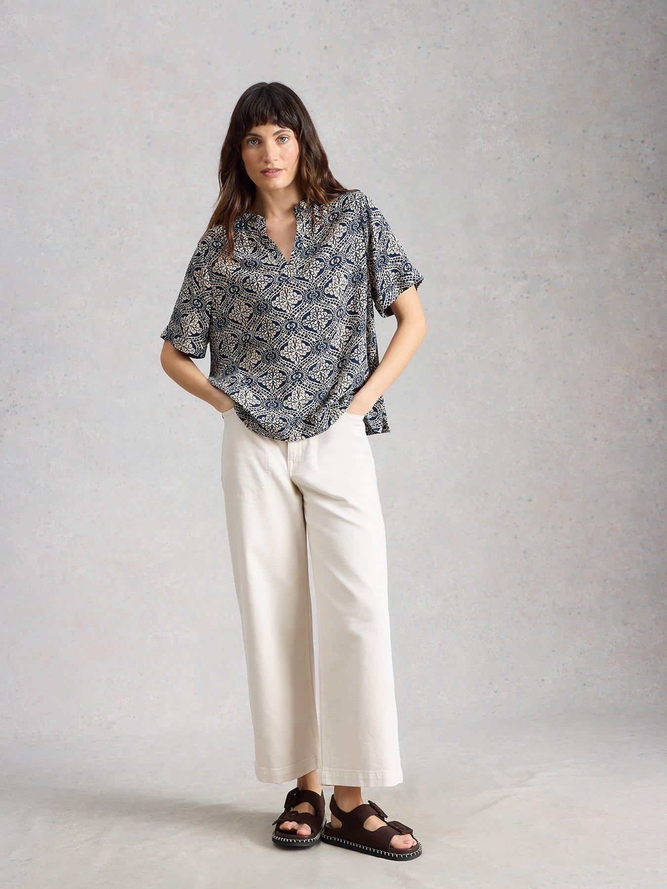 Image 3 of 6 of White Stuff Teakie Crinkle Top - Blue