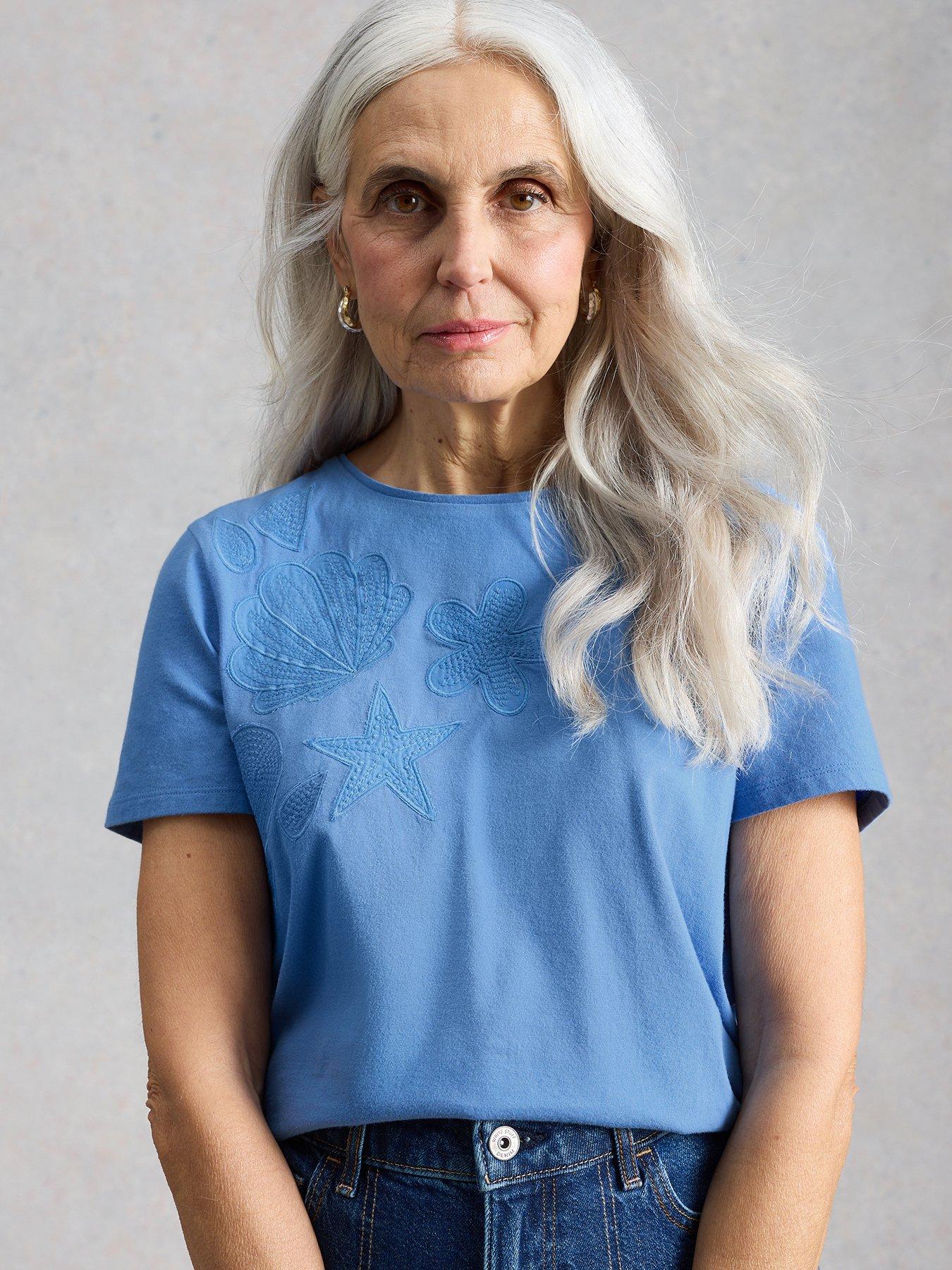 Image 1 of 6 of White Stuff Abbie Embroidered Tee