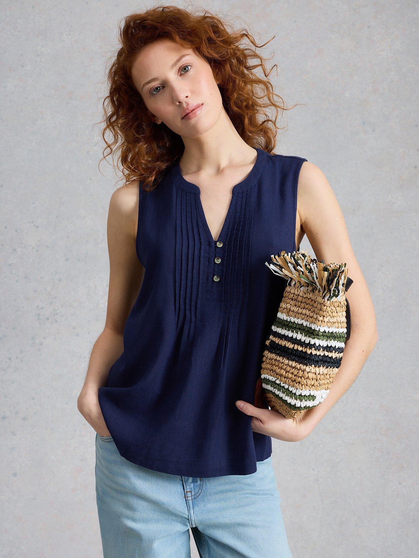 White Stuff Poppy Linen Blend Top