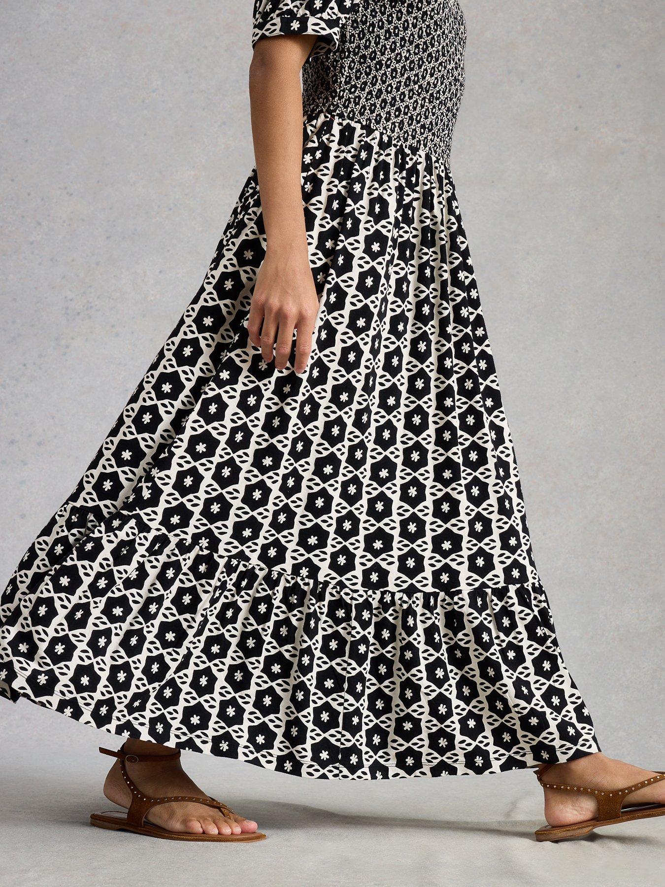 Image 4 of 6 of White Stuff Nola Shirred Jersey Dress - Black