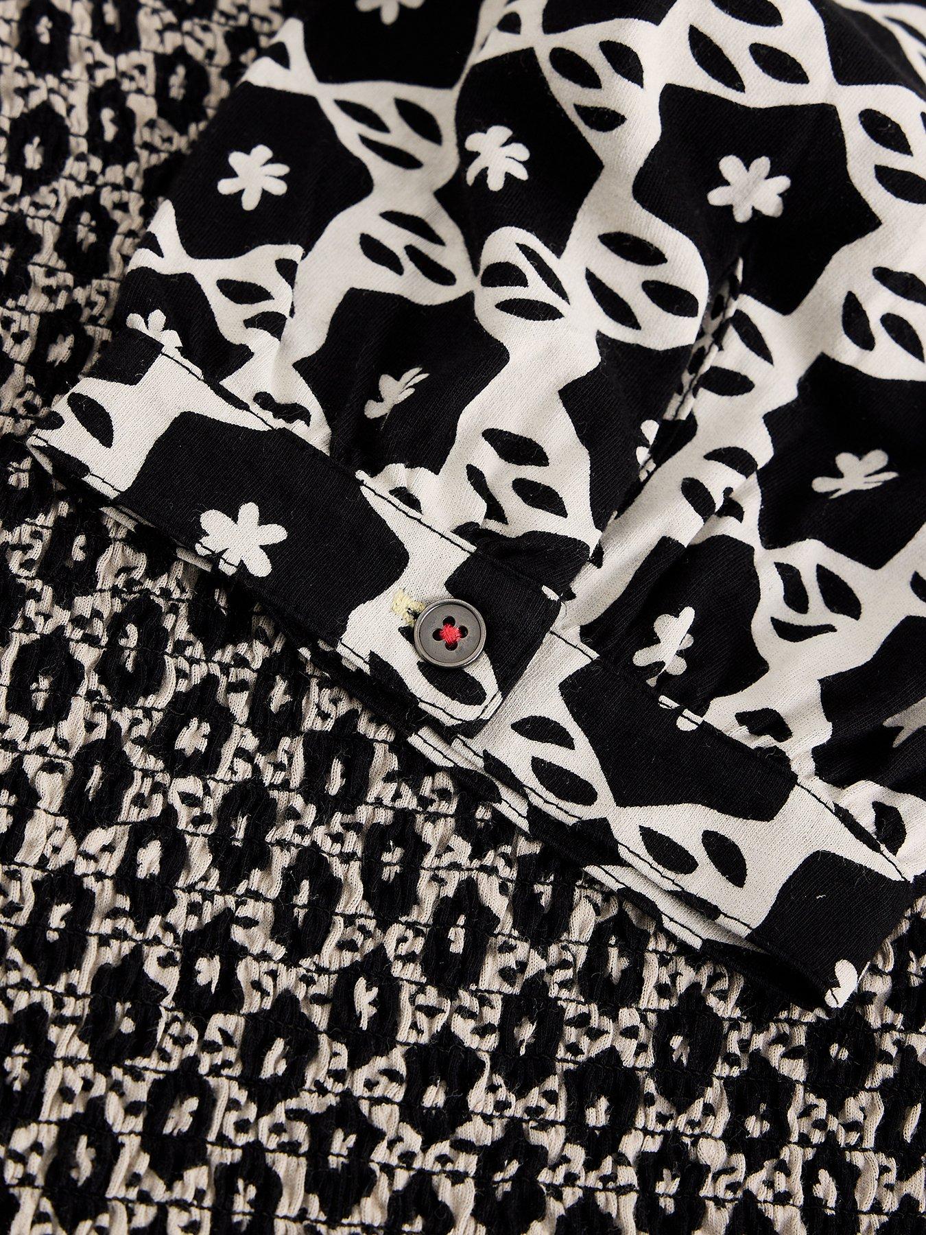 Image 6 of 6 of White Stuff Nola Shirred Jersey Dress - Black