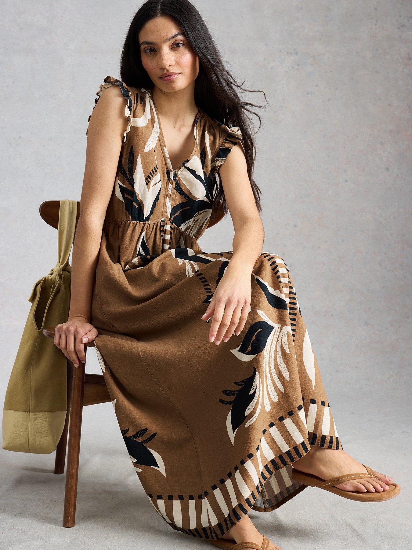 Image 3 of 6 of White Stuff Lorna Linen Blend Maxi Dress