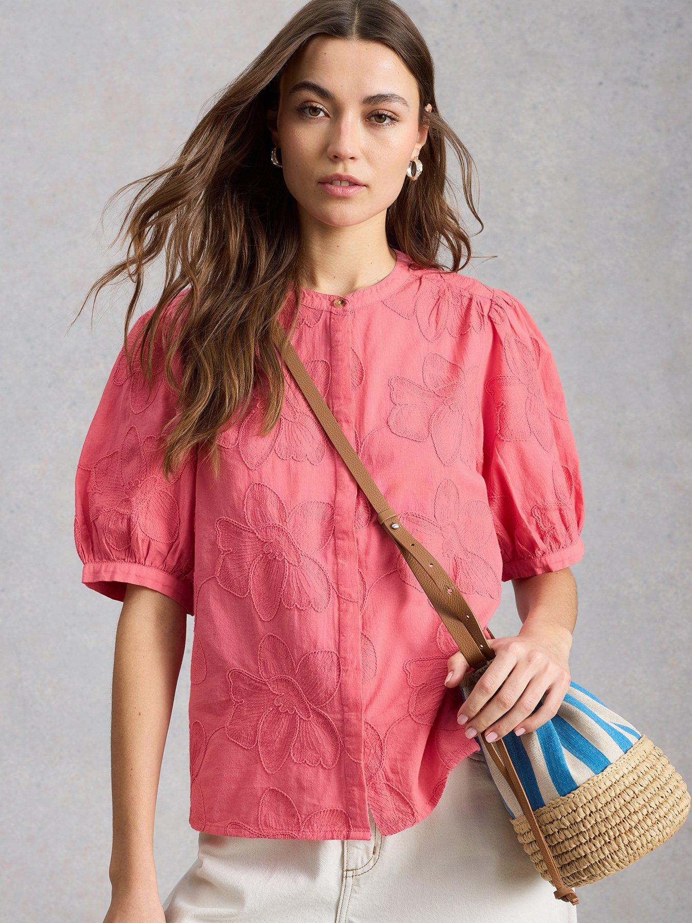 White Stuff Lana Embroidered Top - Pink
