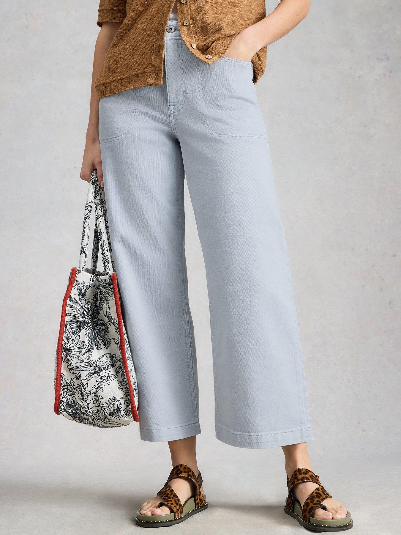 Image 1 of 6 of White Stuff Tia Wide Leg Crop Jean