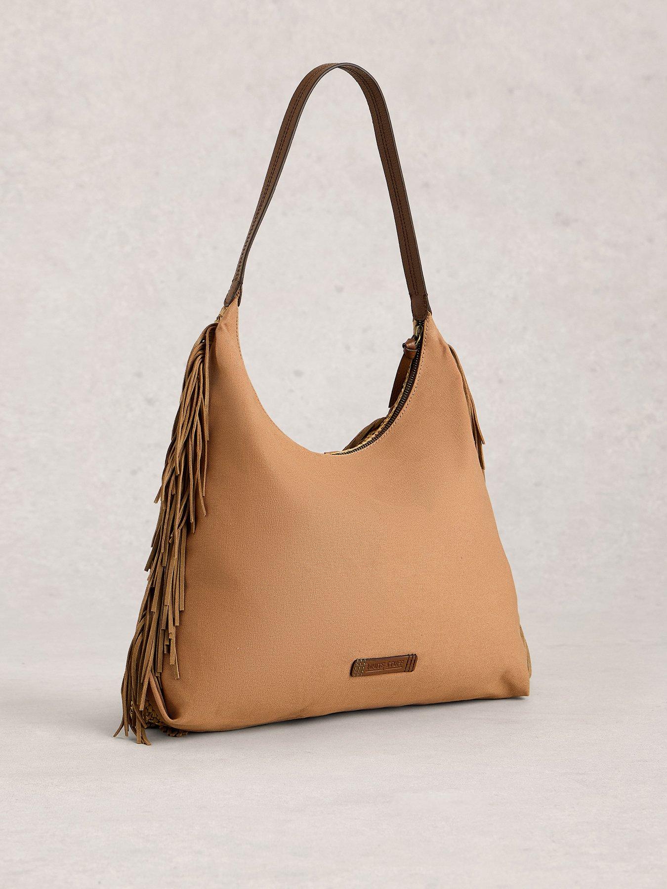 Image 2 of 4 of White Stuff Tara Tassel Shoulder Bag - Beige