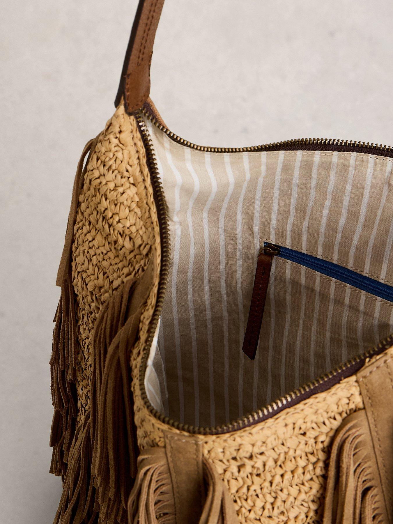Image 4 of 4 of White Stuff Tara Tassel Shoulder Bag - Beige