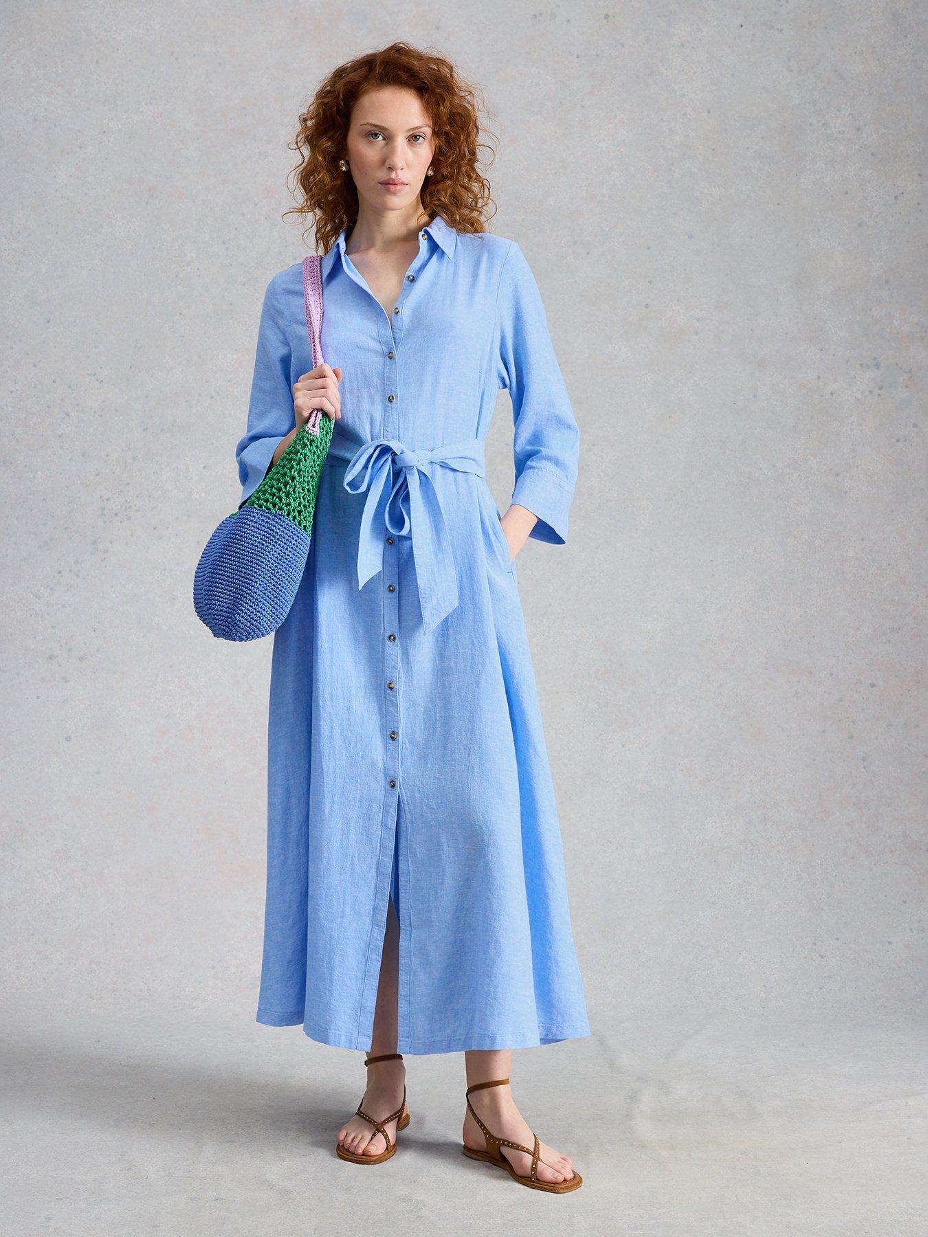 White Stuff Soma Linen Shirt Dress
