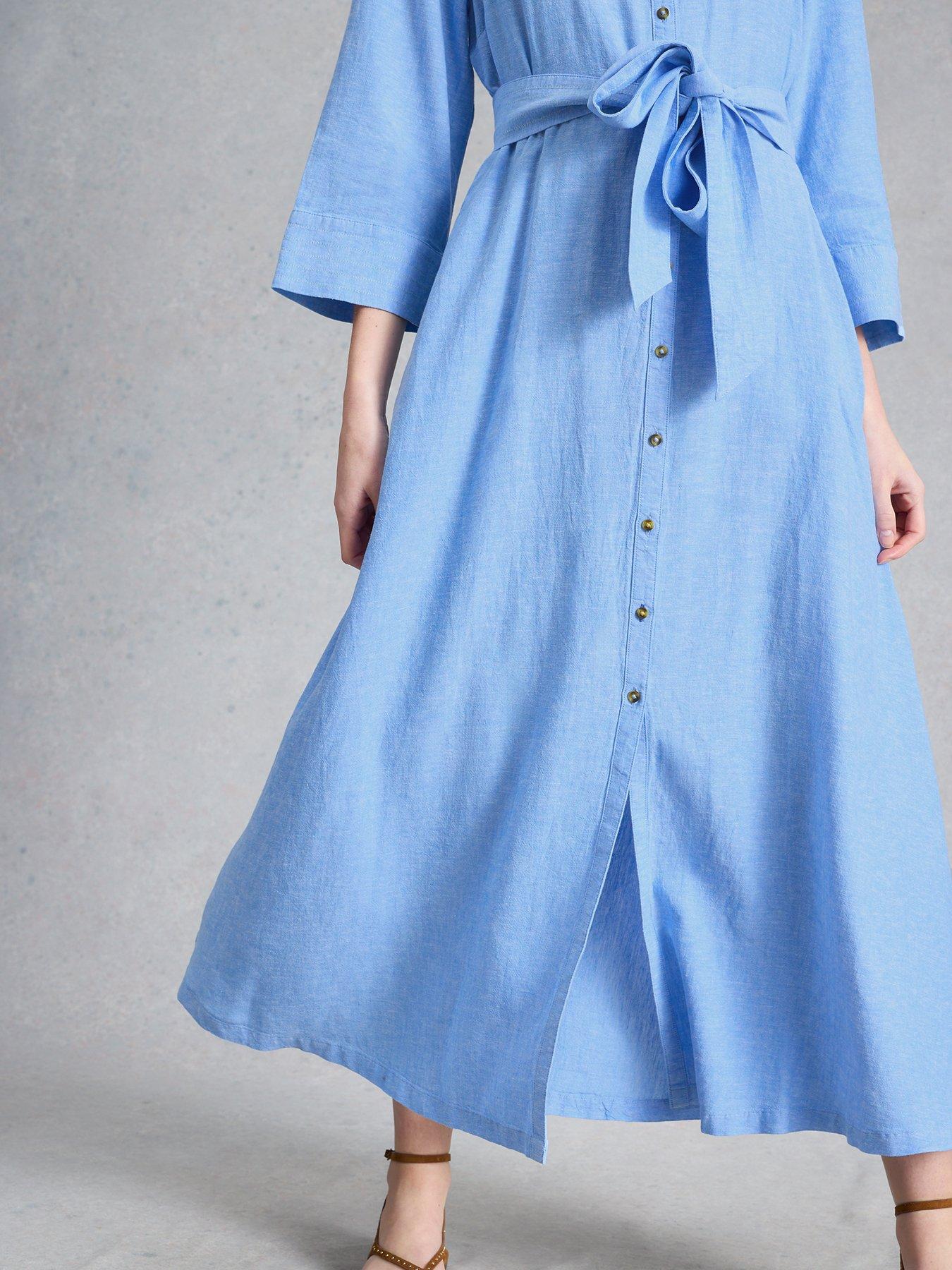 Image 4 of 6 of White Stuff Soma Linen Shirt Dress