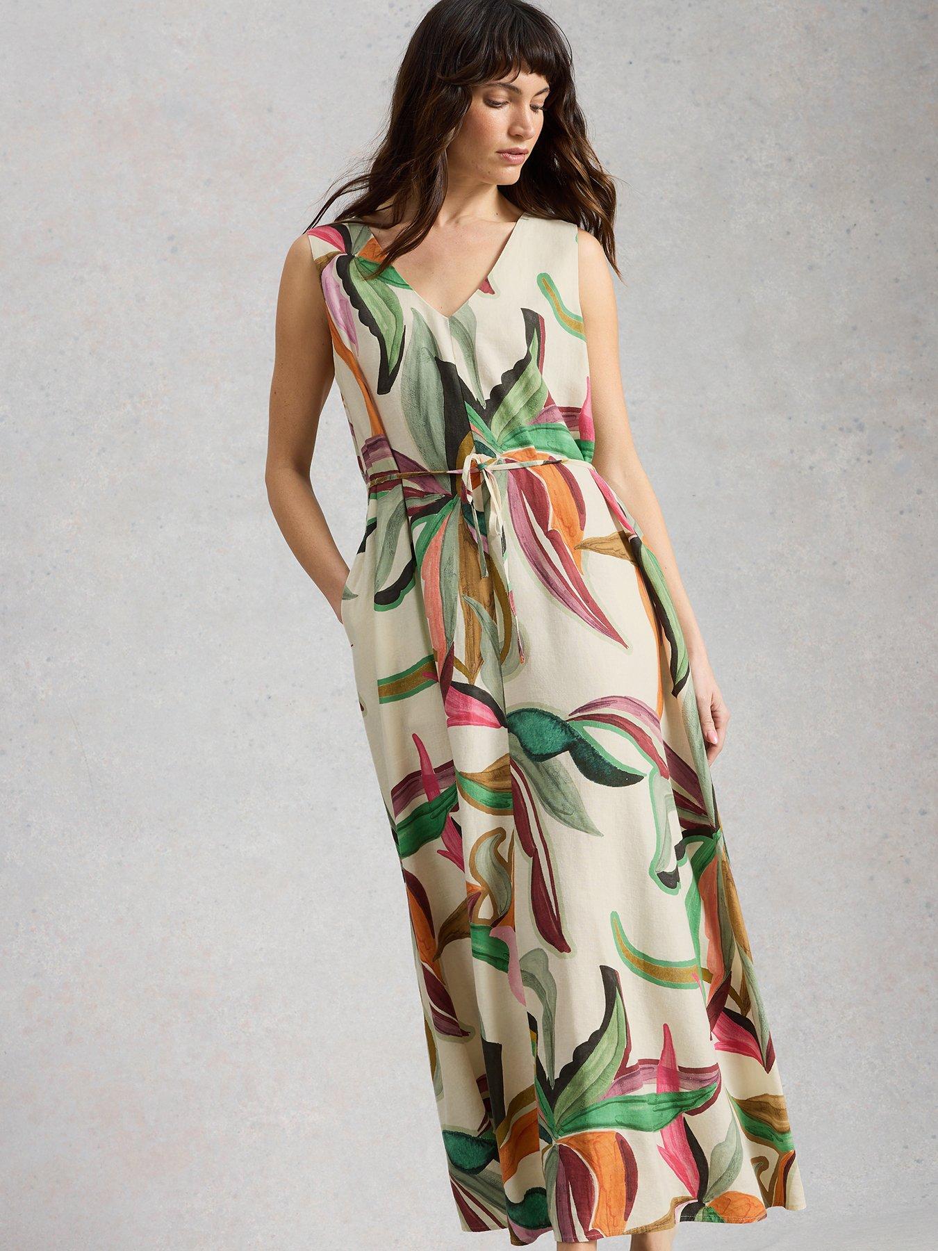 White Stuff Poppy Linen Blend Maxi Dress