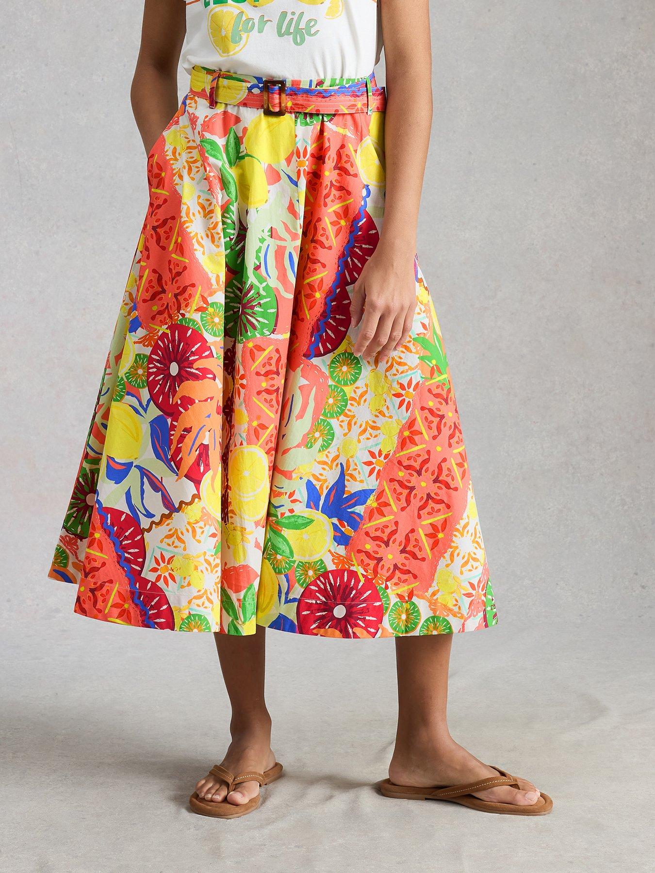 Image 1 of 6 of White Stuff Darcie Midi Skirt - Yellow