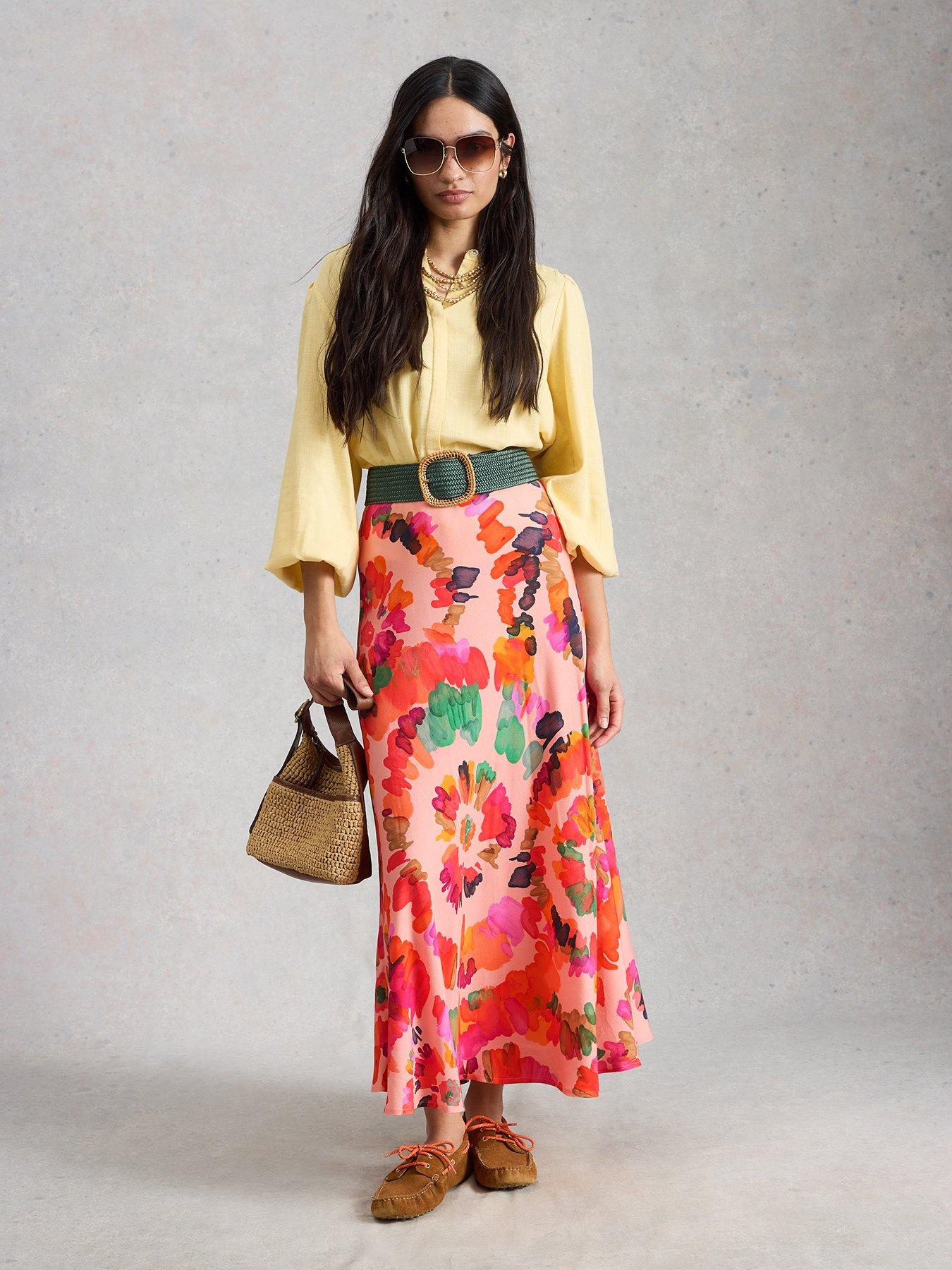 Image 3 of 6 of White Stuff Hope Bias Cut Maxi Skirt - Pink